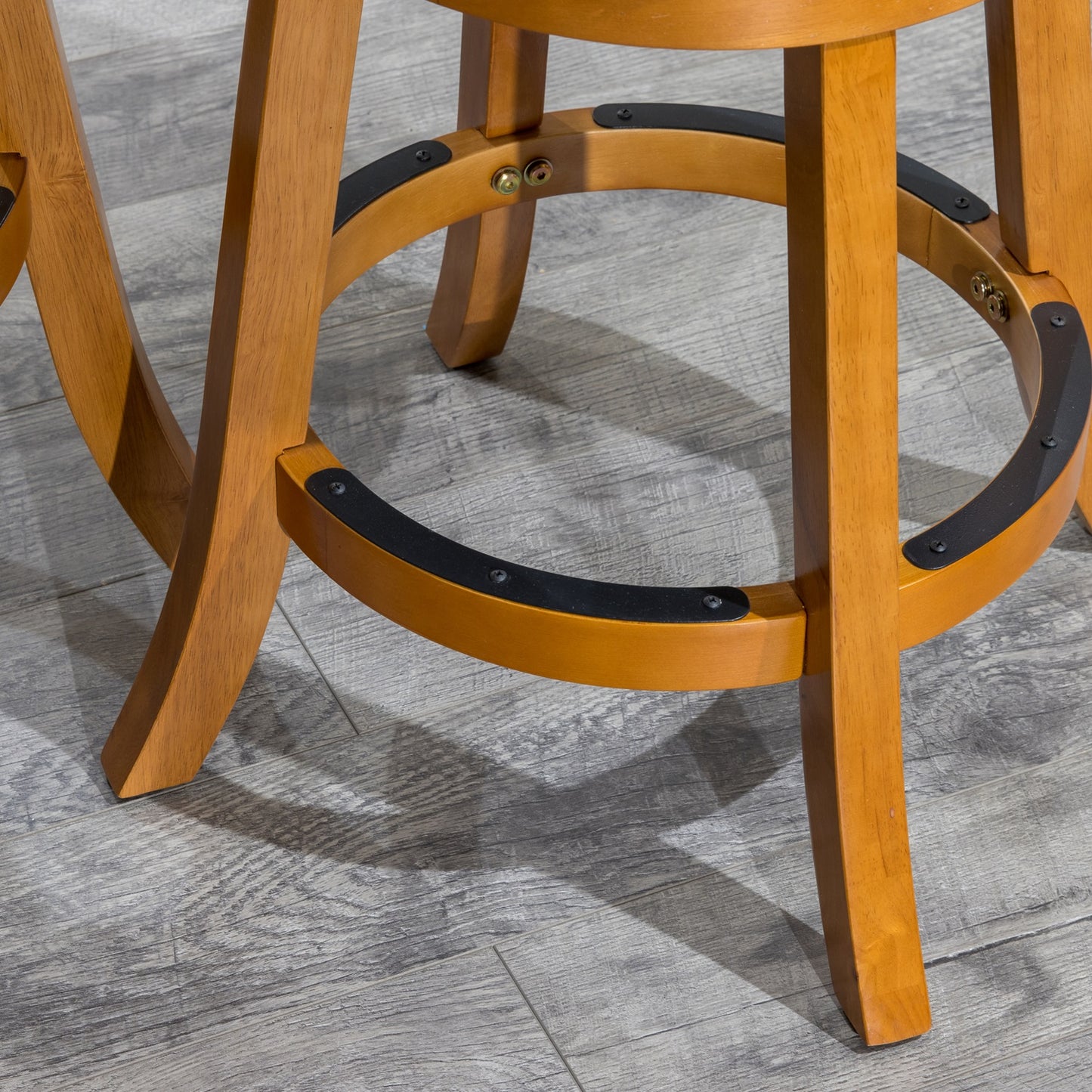 1st Choice Modern Natural Finish 30" Bar Height Slat Back Swivel Stool