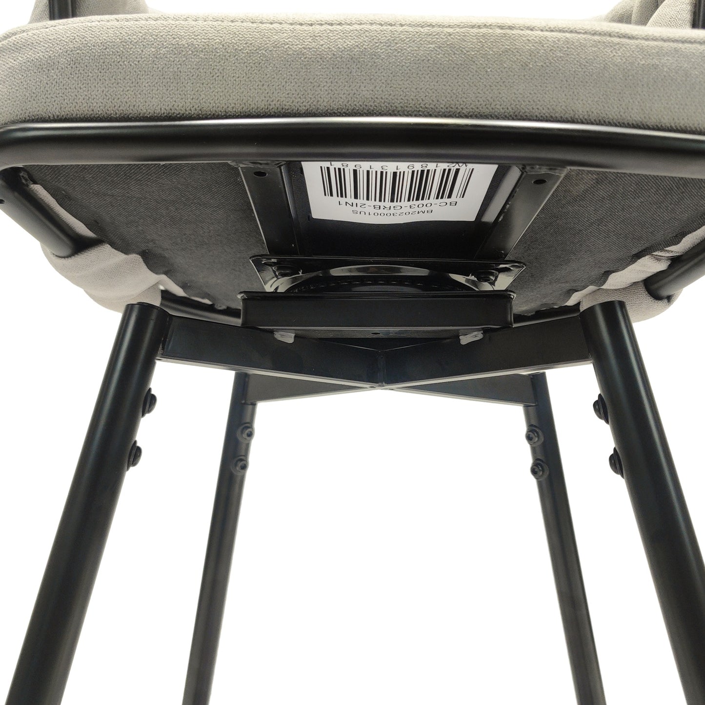 1st Choice Luxurious Grey Linen Swivel Bar Stools with Back Footrest