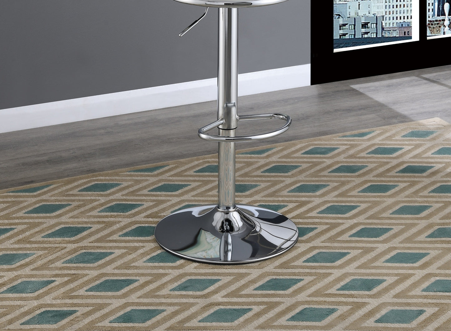 1st Choice Barstool White Faux Leather Chrome Metal Frame - Set of 2