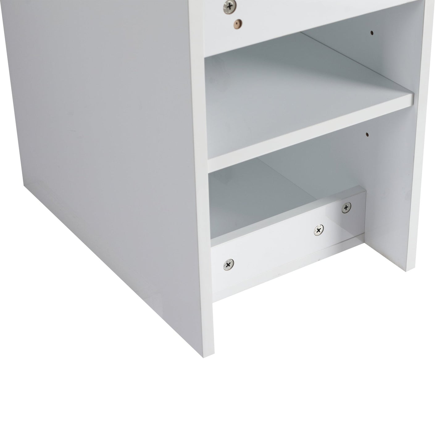 12' Bathroom Side Cabinet, Soft Close Doors, Float Mounting Design, Glossy White,(KD - Packing) - 1st Choice Furniture Direct