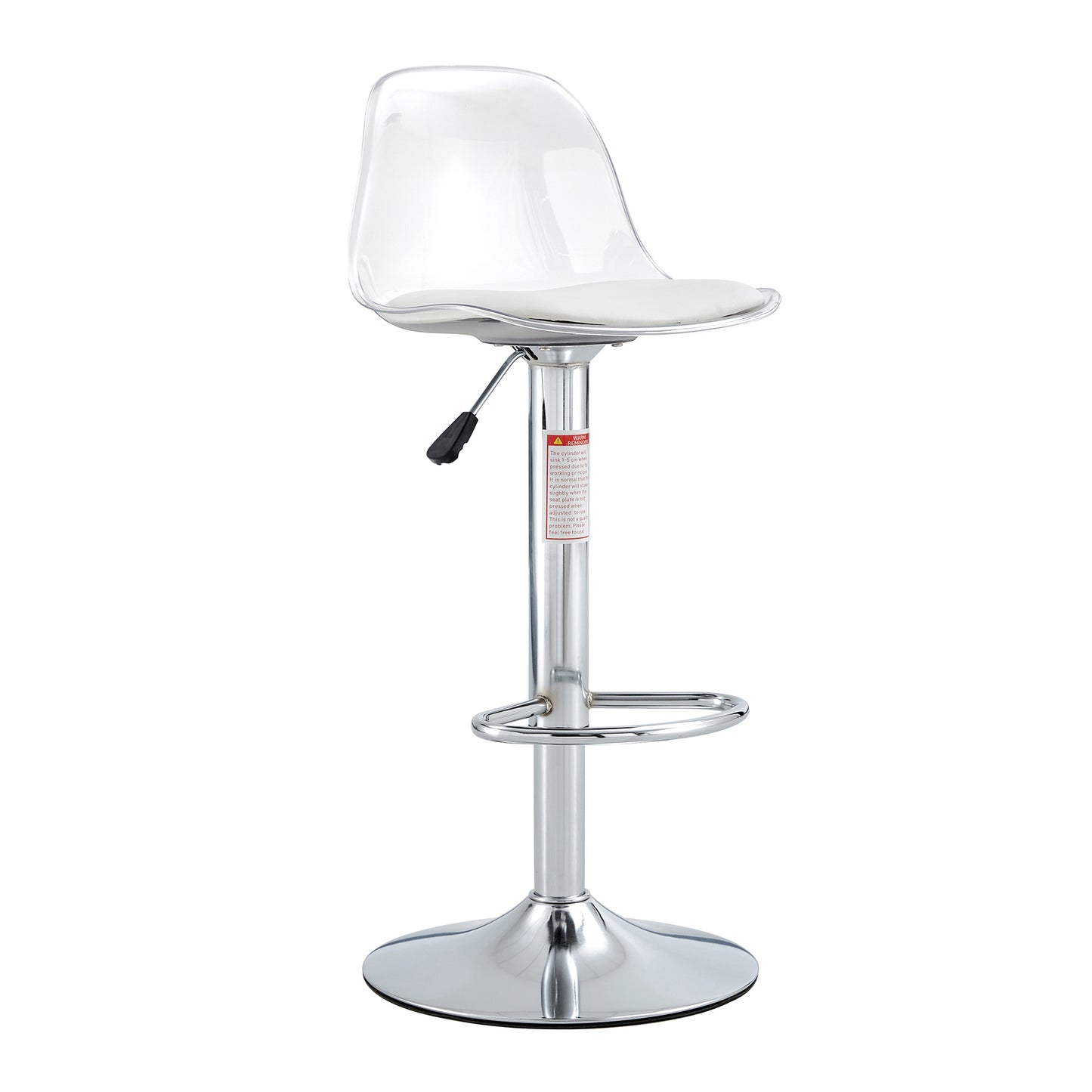 1st Choice Sleek and Stylish White PU Leather 360 ° Bar Stool Set of 2