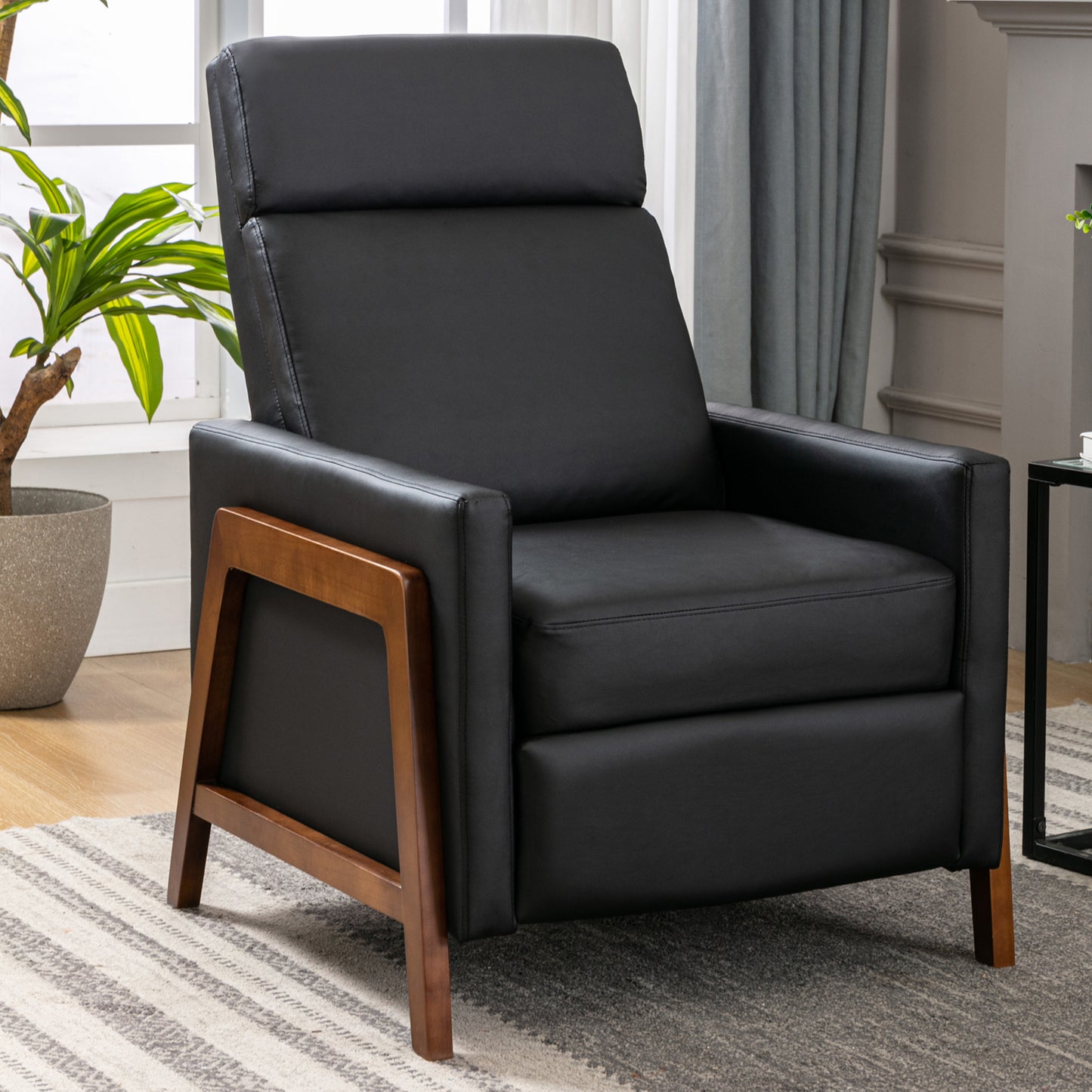1st Choice Wood-Framed PU Leather Recliner Adjustable  Home Chair