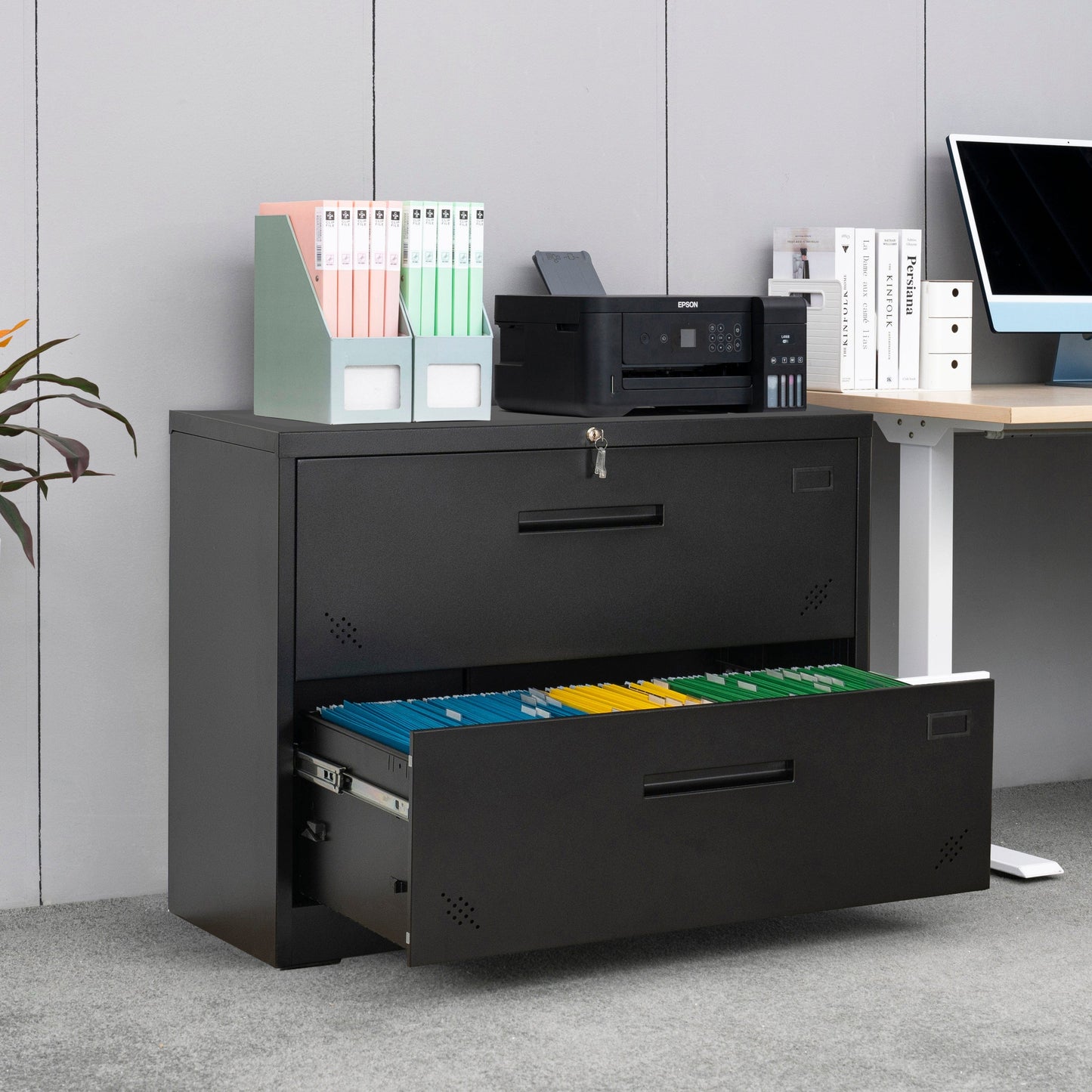 1st Choice Furniture Direct 1st Choice 2-Drawer Lateral Filing Cabinet Locking, Large Deep Drawers
