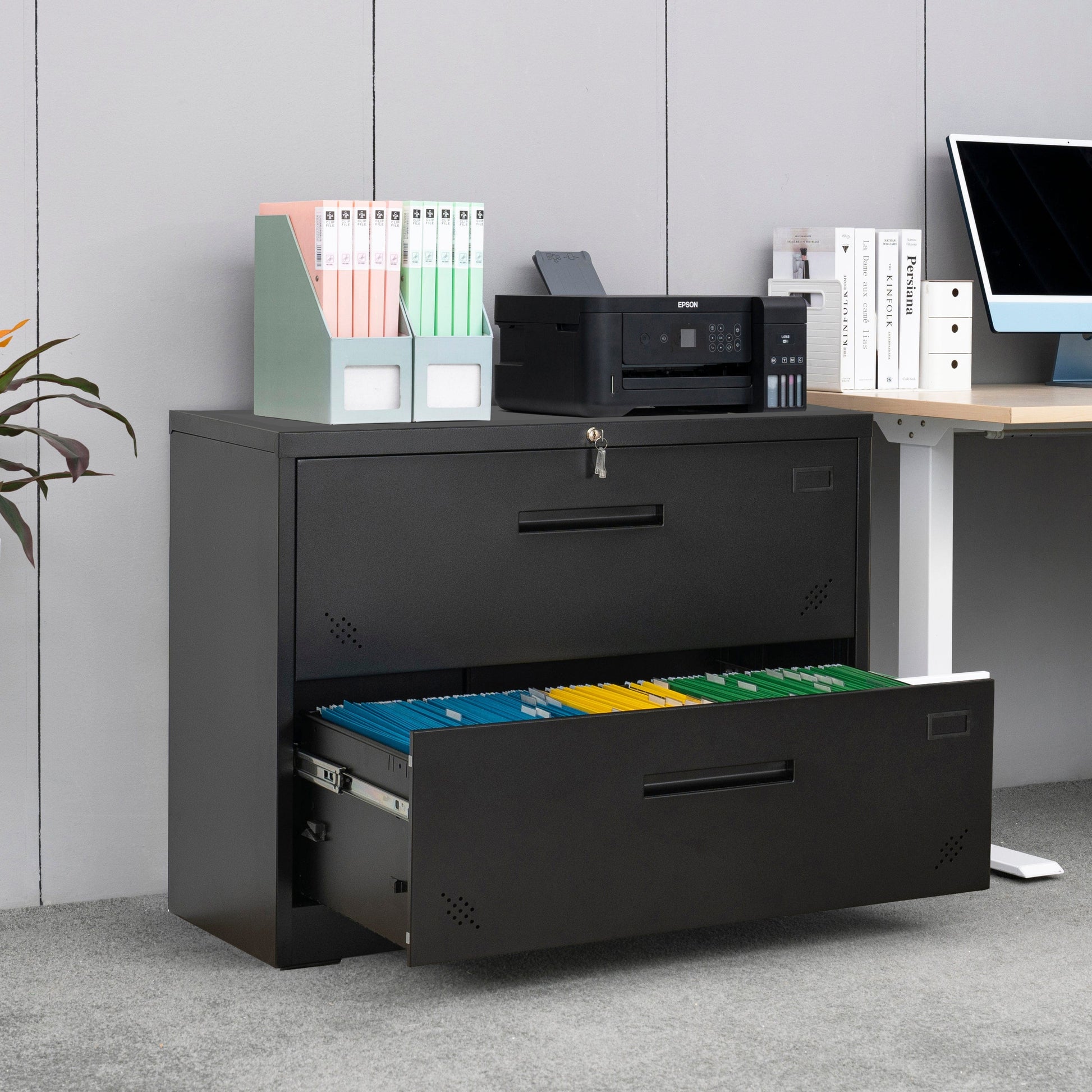 1st Choice Furniture Direct 1st Choice 2-Drawer Lateral Filing Cabinet Locking, Large Deep Drawers