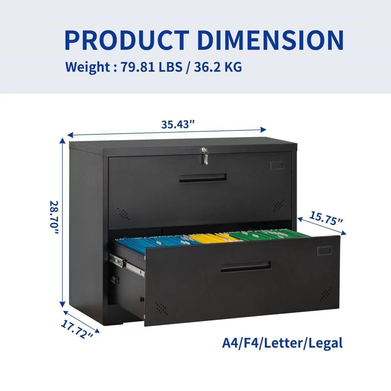 1st Choice Furniture Direct 1st Choice 2-Drawer Lateral Filing Cabinet Locking, Large Deep Drawers