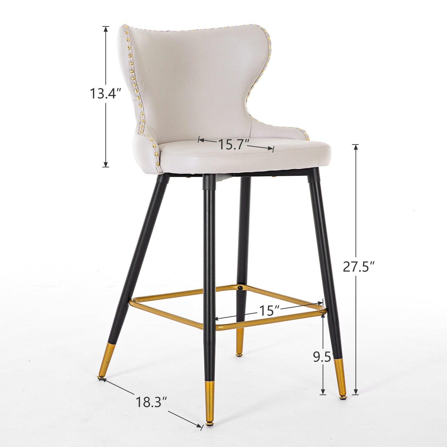 1st Choice Furniture Direct Bar Stool Set 1st Choice Modern Counter Height Barstools in Copper Nails (Set of 2)