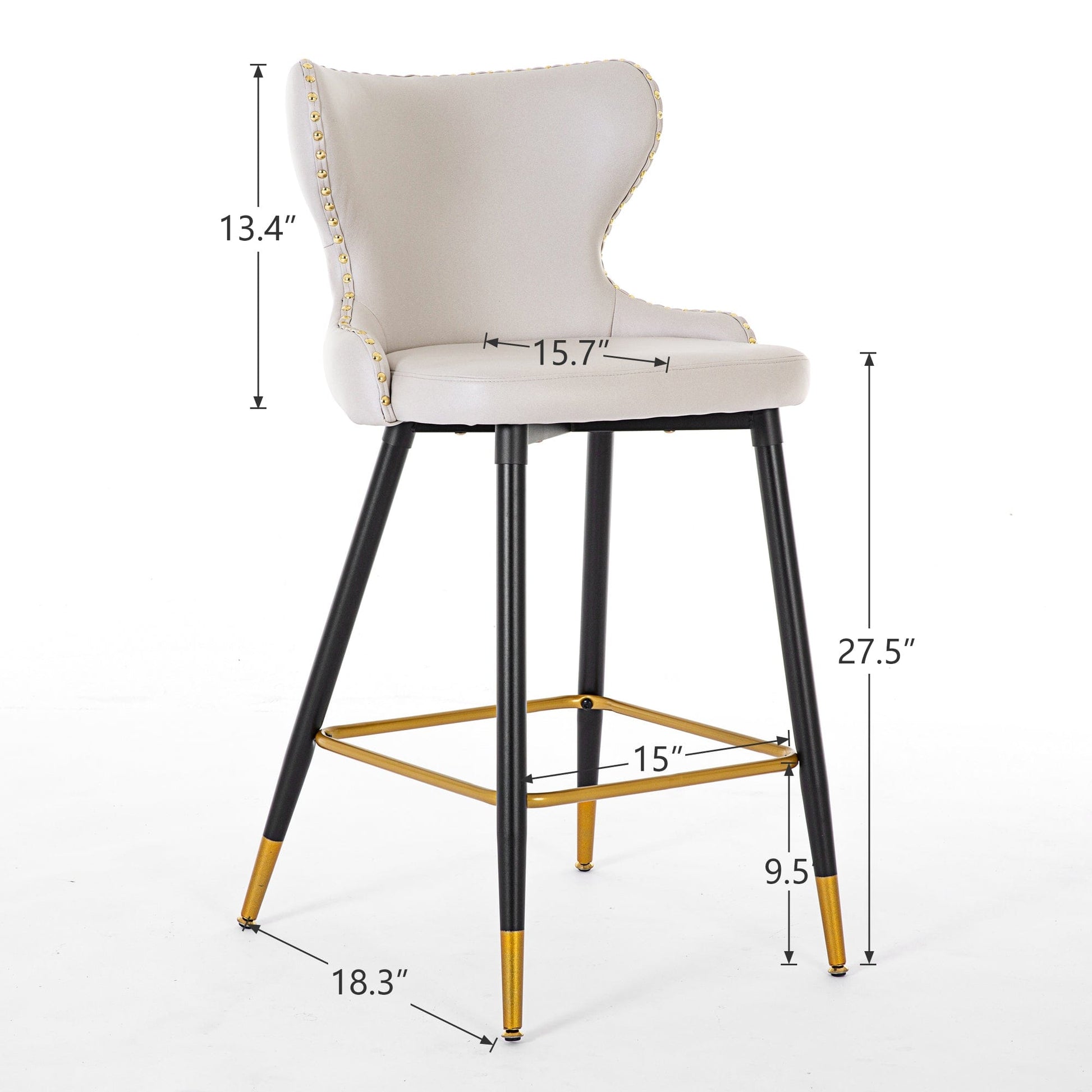 1st Choice Furniture Direct Bar Stool Set 1st Choice Modern Counter Height Barstools in Copper Nails (Set of 2)