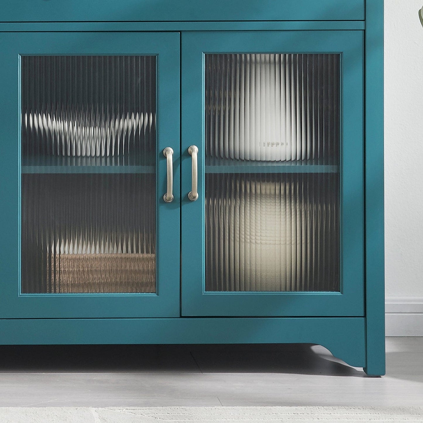 1st Choice Furniture Direct Cabinet 1st Choice Elegant Cabinet with Adjustable Shelves in Teal Blue Finish