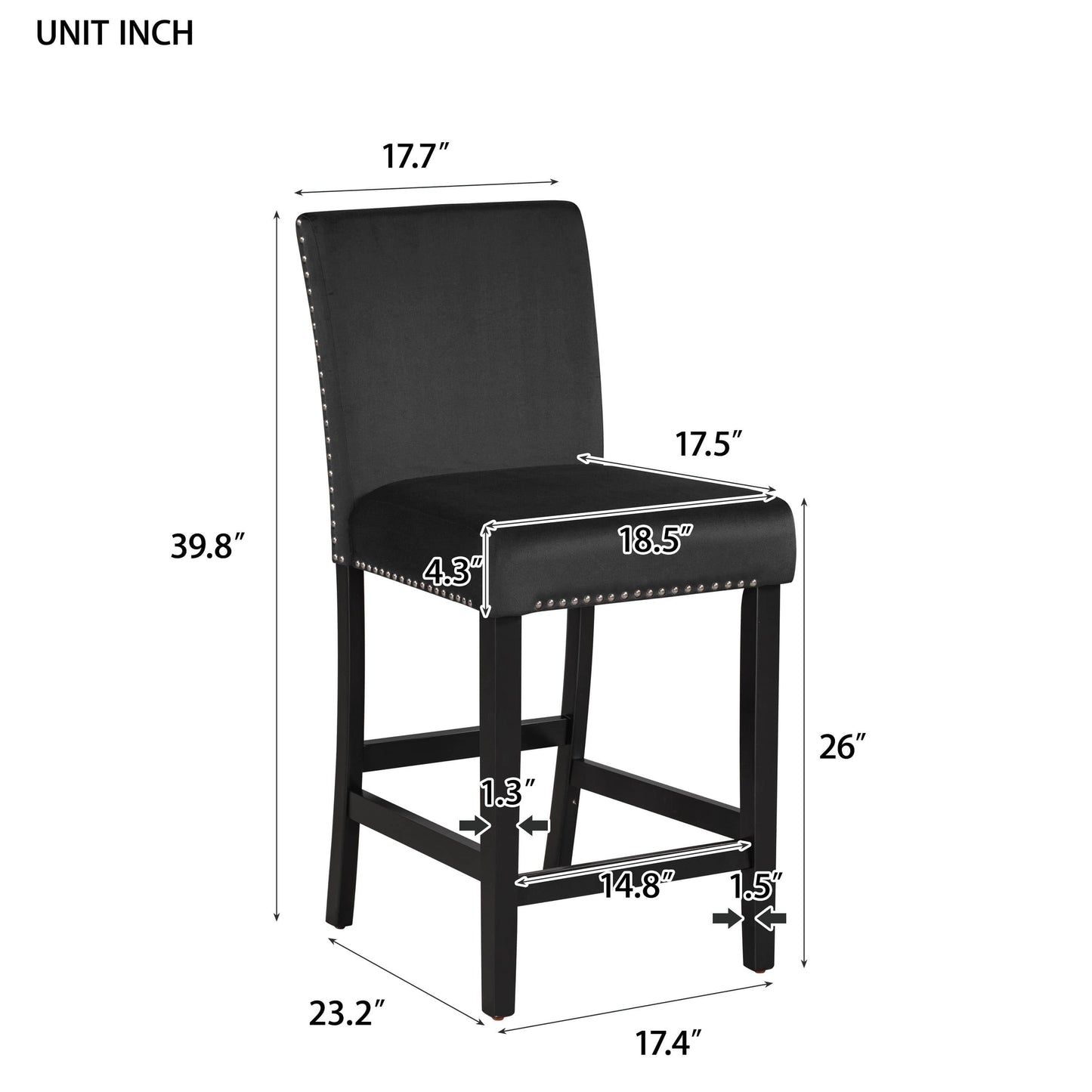 1st Choice Furniture Direct Counter Height Set 1st Choice 5-Piece Black Counter Height Dining Set w/ Table and Chairs