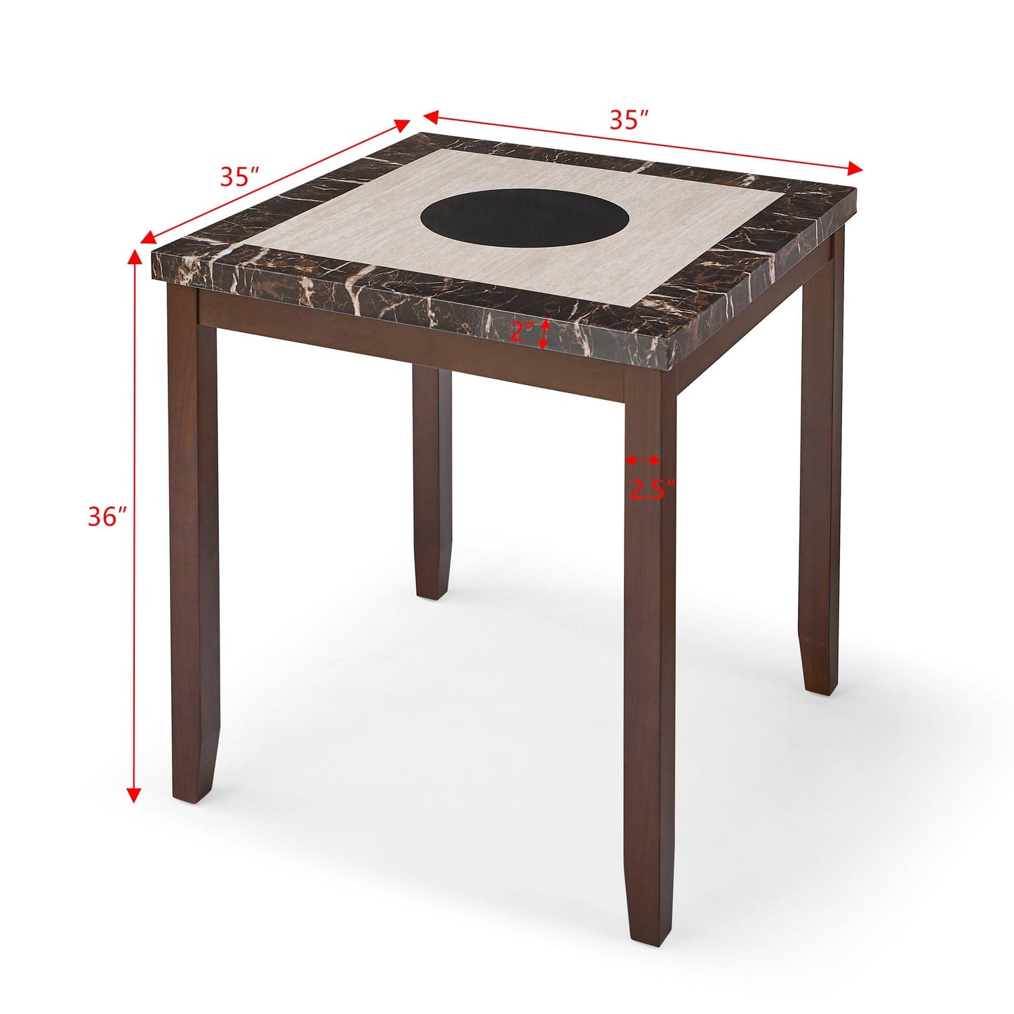 1st Choice Furniture Direct Counter Height Set 1st Choice 5-Piece Faux Marble Counter Height Dining Set with PU Chair