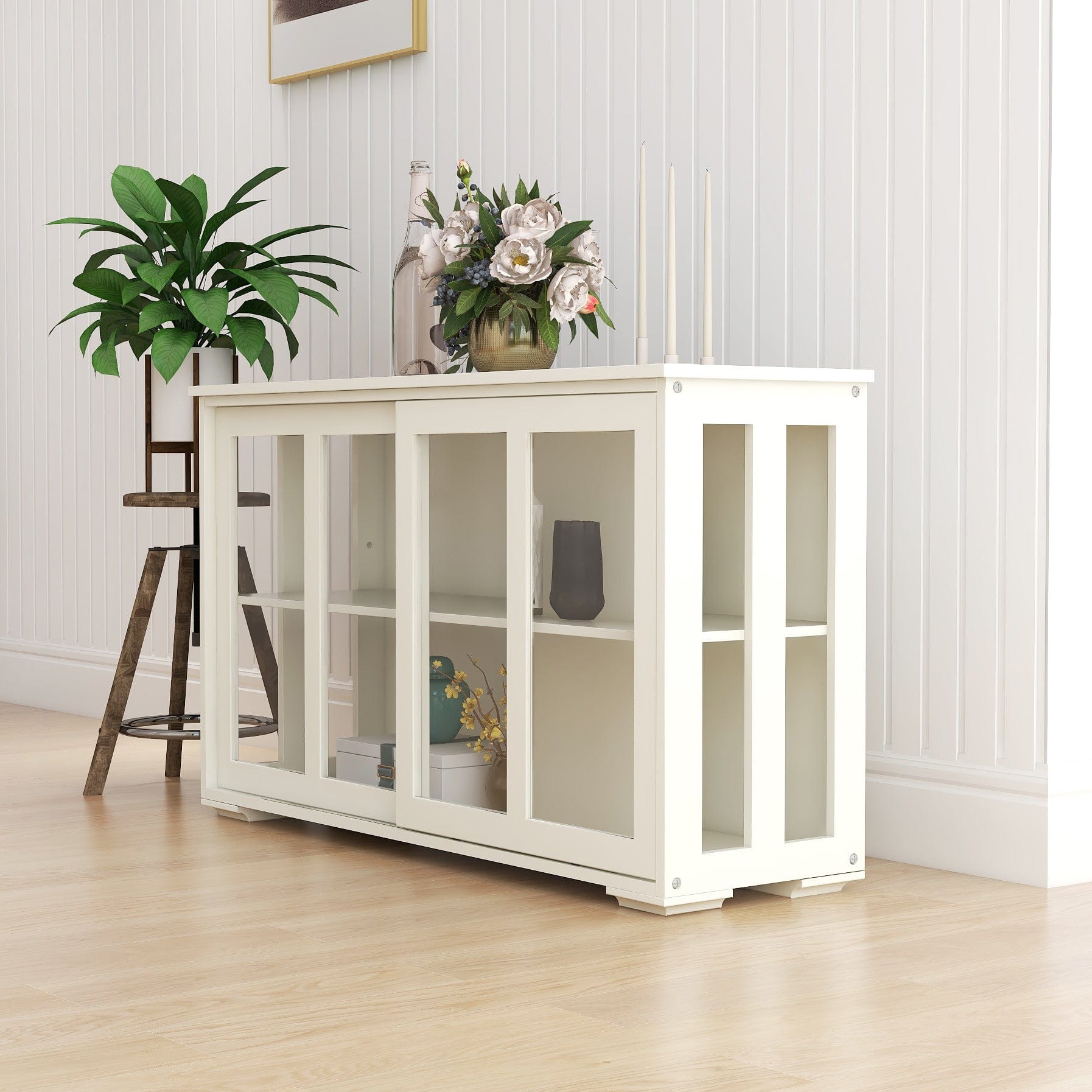 1st Choice Furniture Direct Cupboard 1st Choice White Kitchen Stand Cupboard with Glass Door