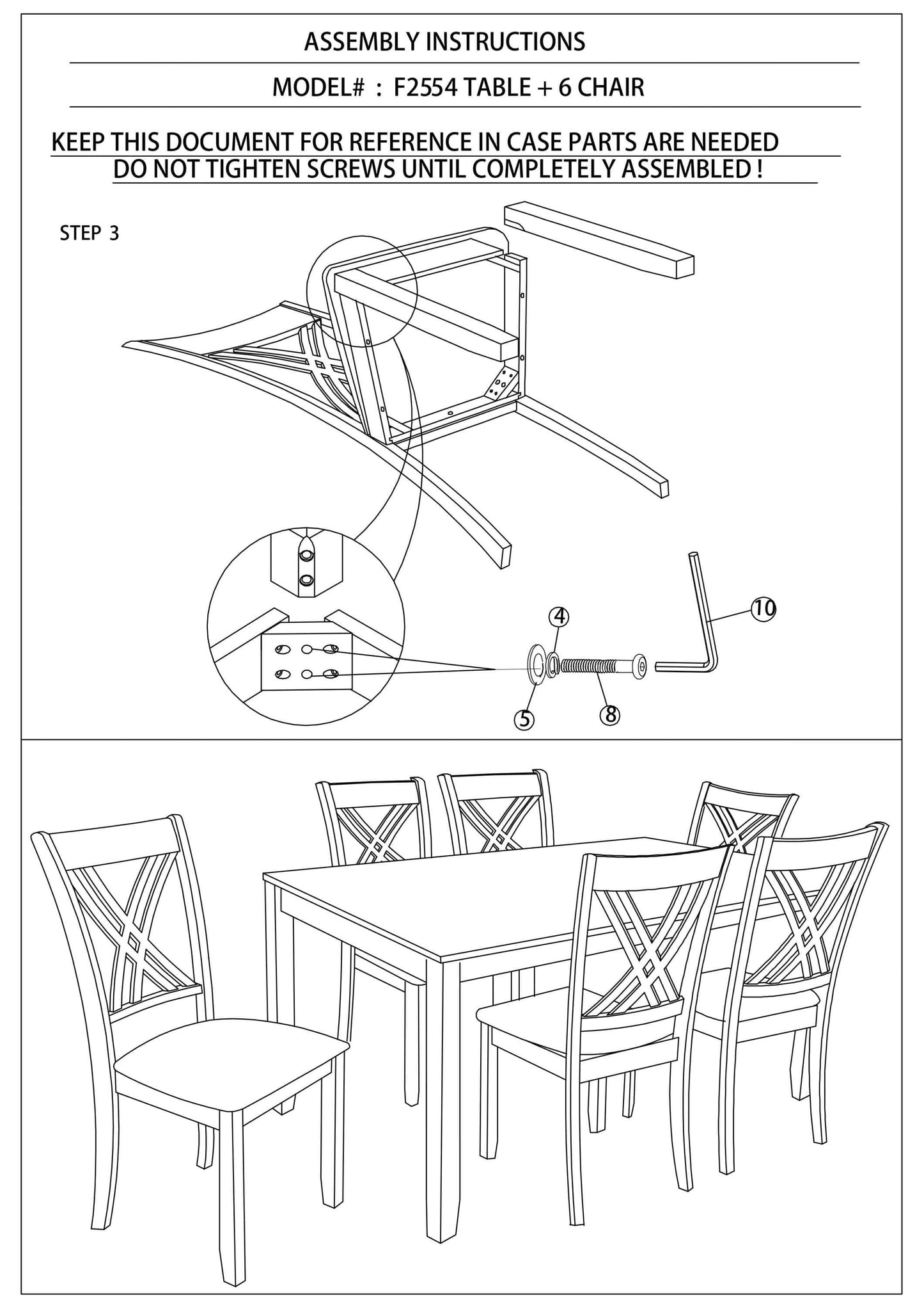 1st Choice Furniture Direct Dining Set 1st Choice Modern 7-Piece Dining Table & Chairs in Espresso Finish