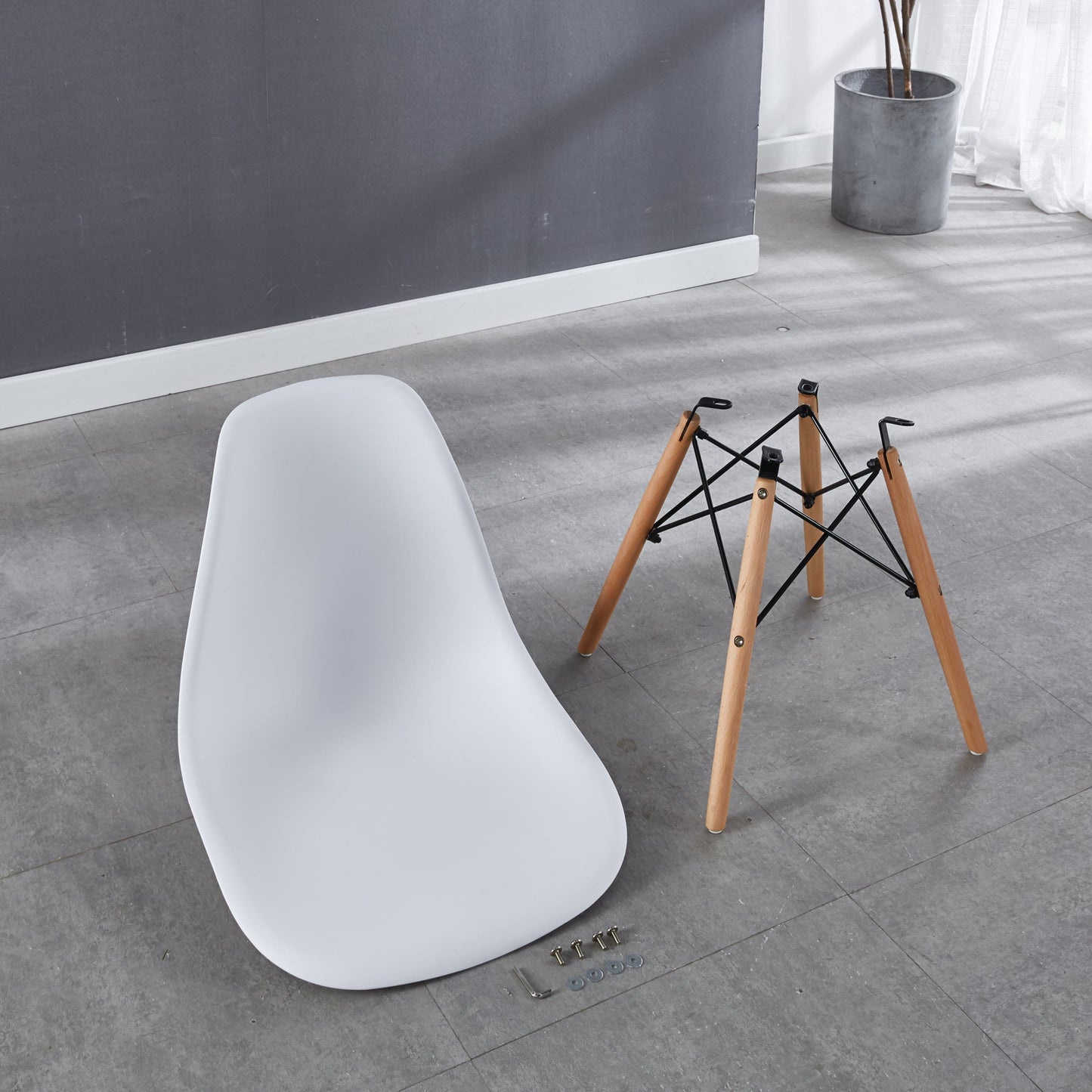 1st Choice Furniture Direct Dining Set 1st Choice Modern Dining Table and Chair in White Finish (5-PC)