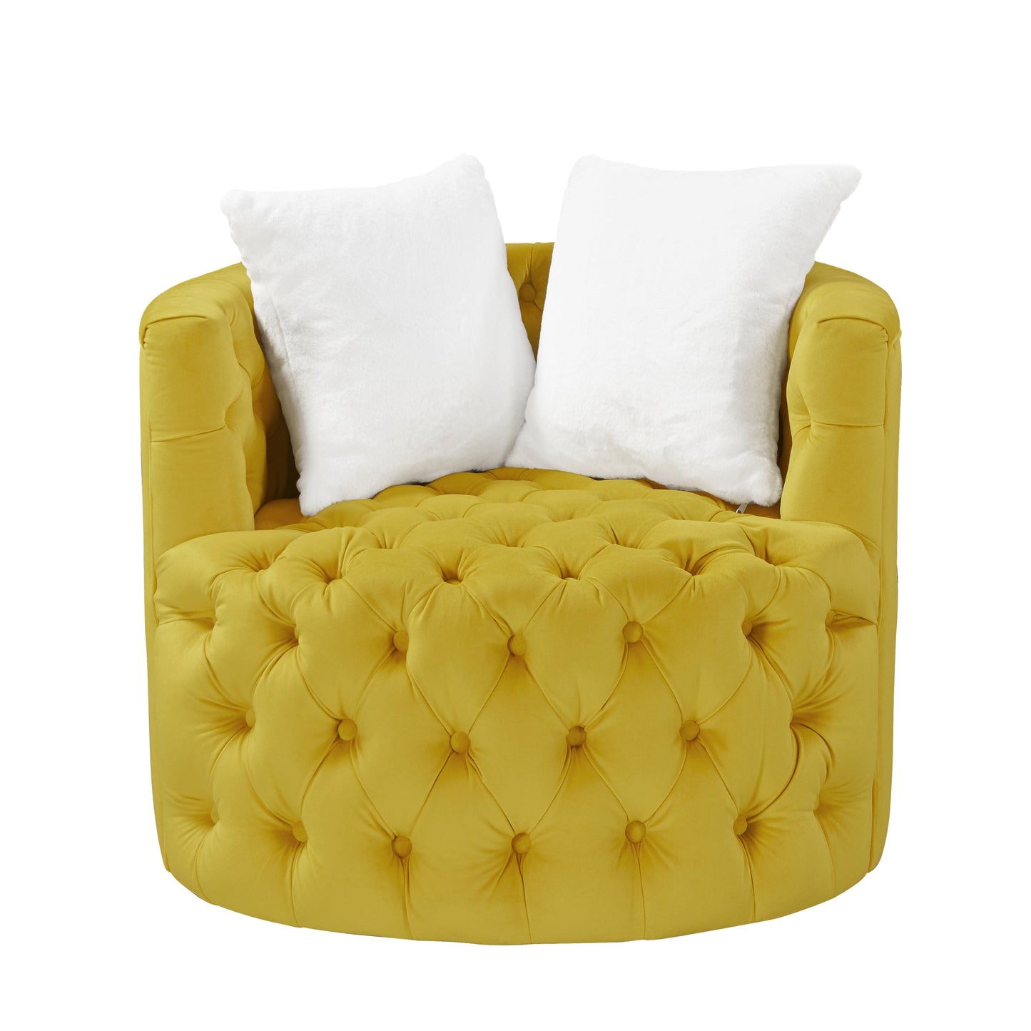 1st Choice Furniture Direct Indoor Swivel Chair 1st Choice Swivel Barrel Chair with Shell Back & Velvet Upholstery