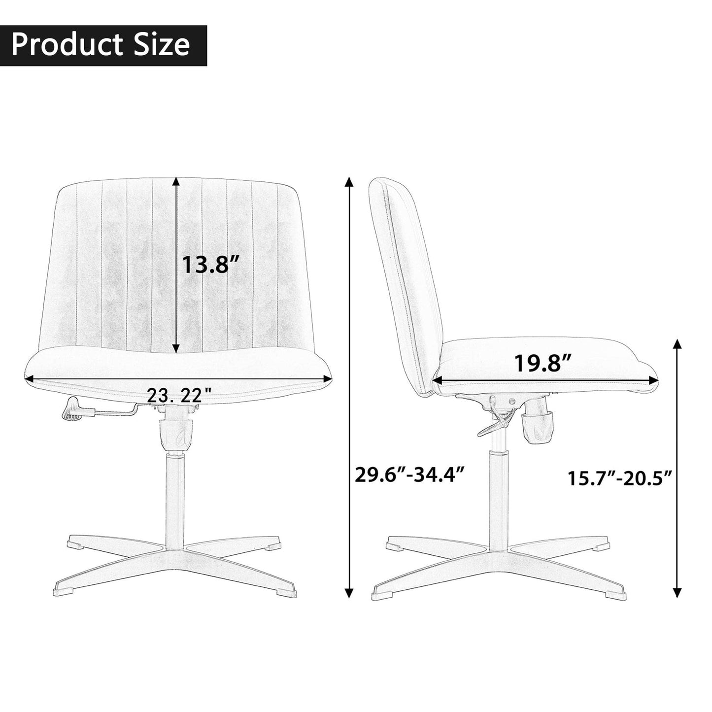 1st Choice Furniture Direct Office Chair 1st Choice Modern 360 °Swivel Velvet Office Chair in White Finish