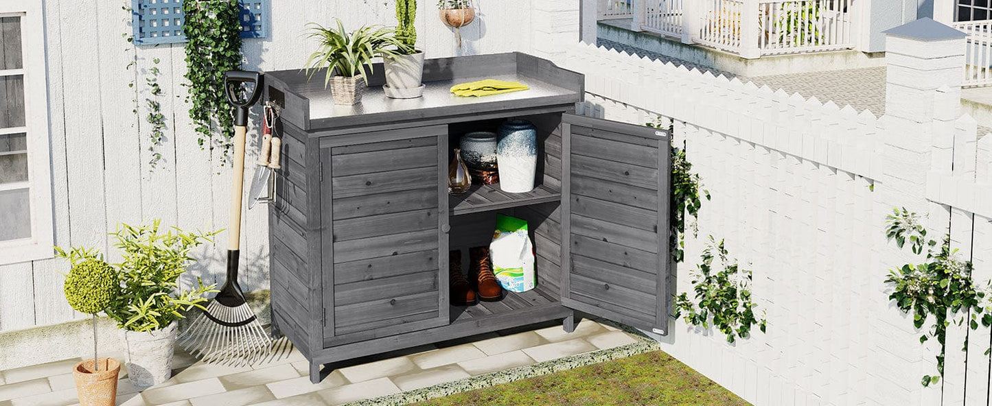 1st Choice Furniture Direct Potting Bench 1st Choice 39" Rustic Potting Bench - Wood Workstation with Storage