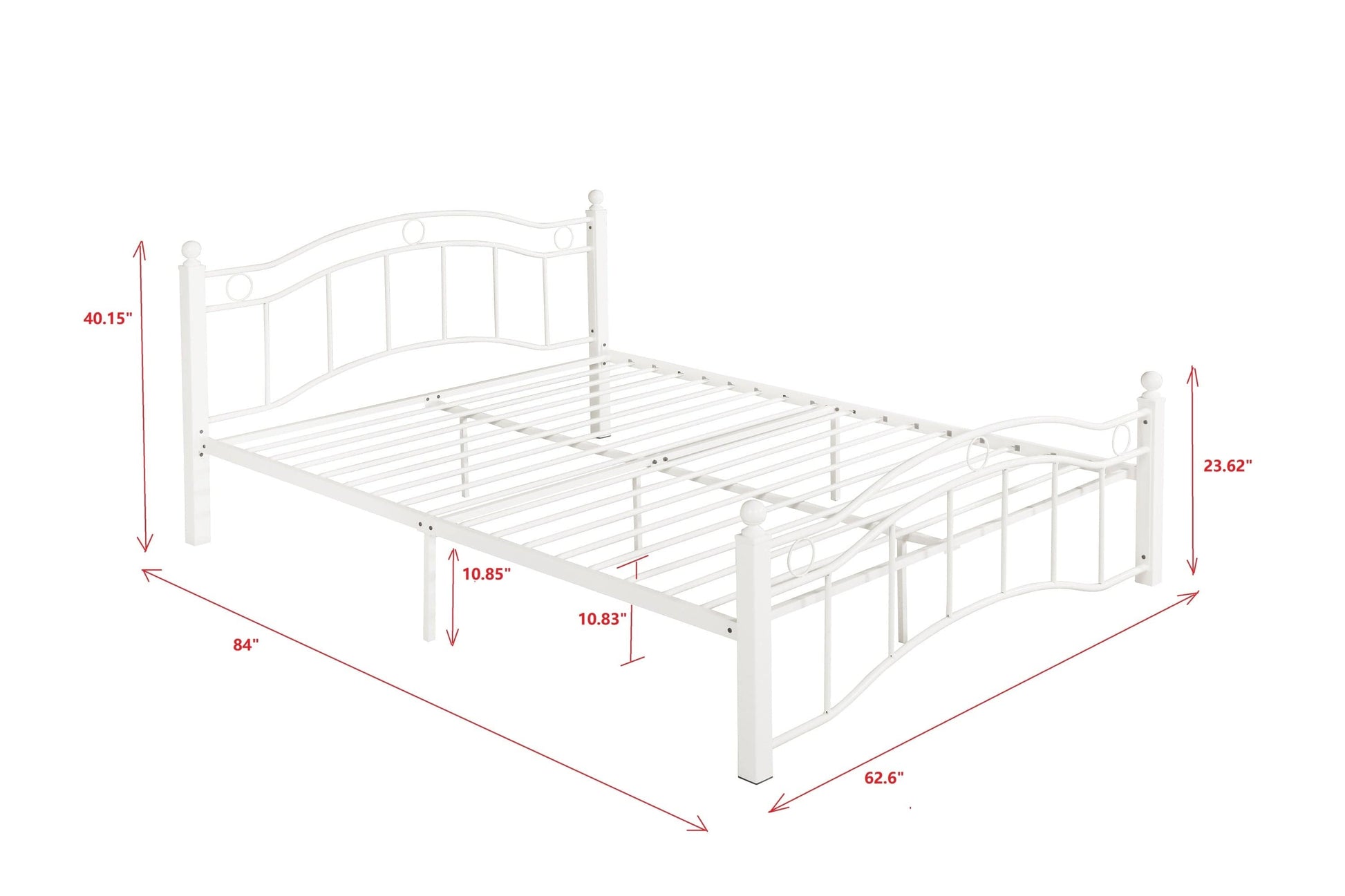 1st Choice Furniture Direct Queen Bed 1st Choice Stylish White Metal Bed Frame for Queen Size Mattress