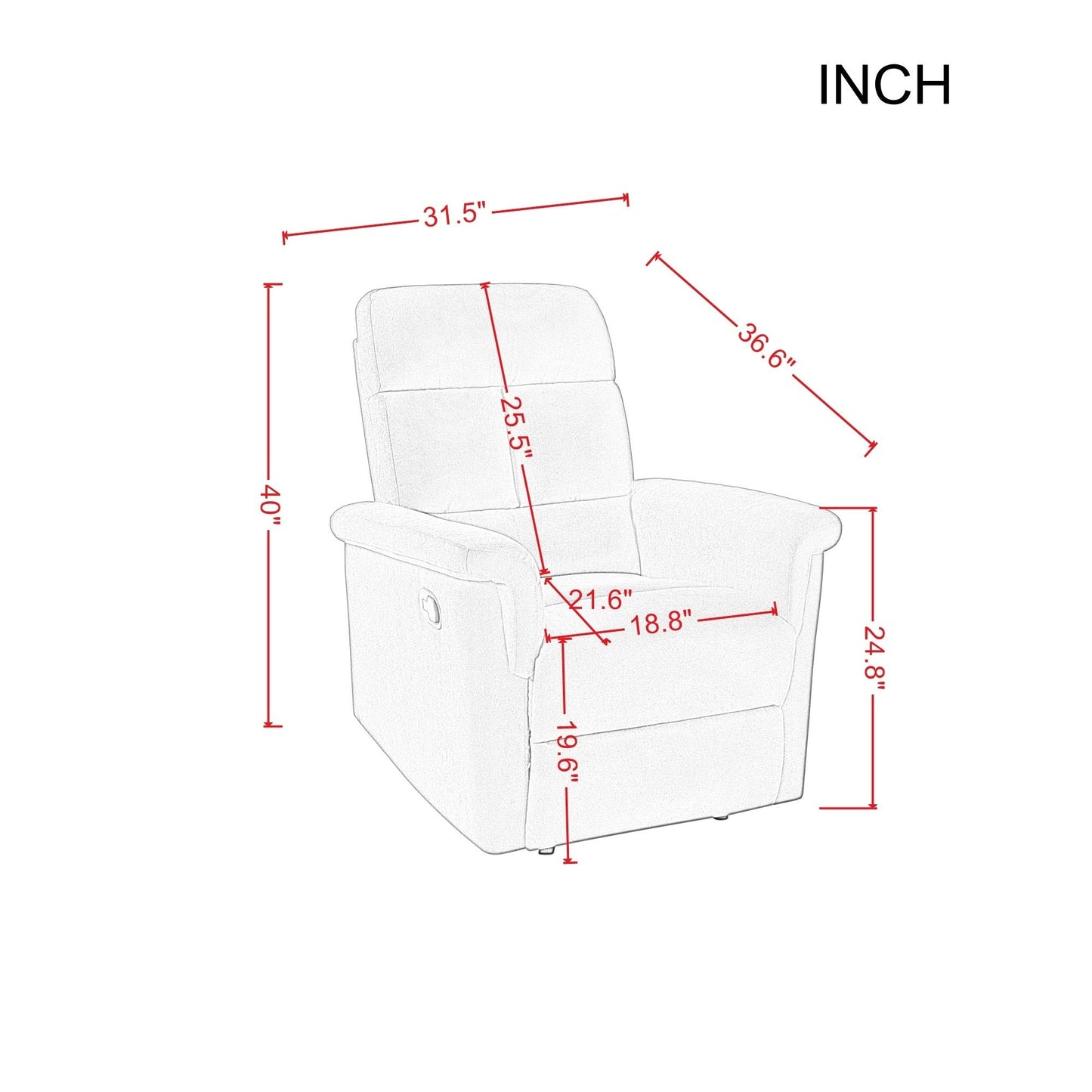 1st Choice Furniture Direct Recliner 1st Choice Modern and Functional Manual Recliner Chair in Grey Finish