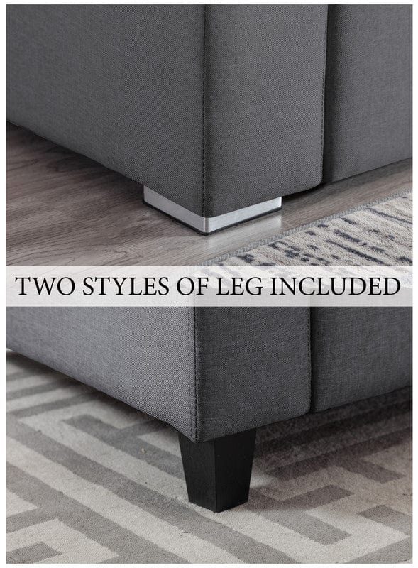 1st Choice Furniture Direct Sofa 1st Choice 5Pc Gray Linen Fabric Reversible Sofa Sectional w/ Pillows