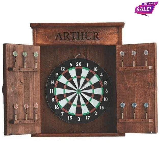 2-Daydesign Dart Board Cabinet CARAMEL 2 Day Designs Mission Dart Board Cabinet Set Reclaimed Wood