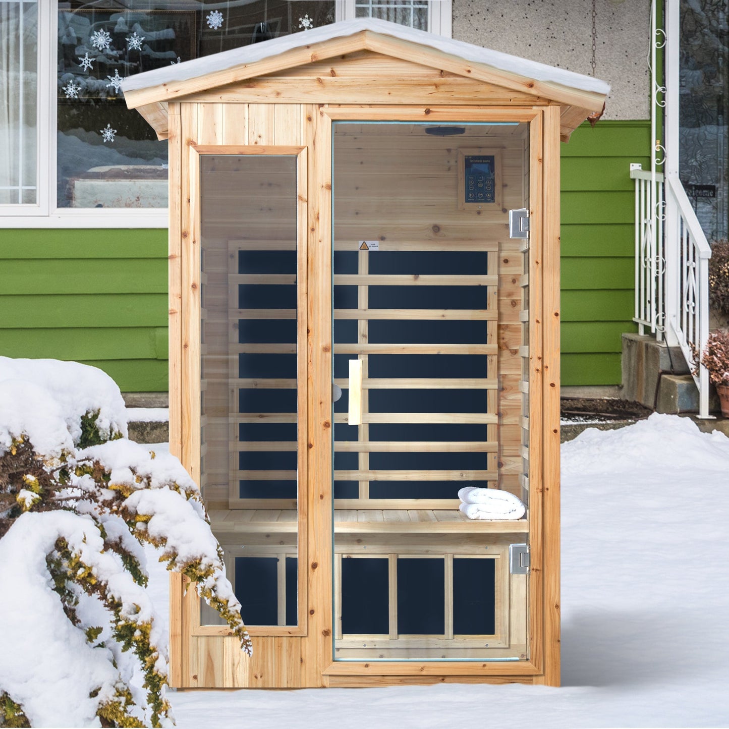 2 Person Outdoor Infrared Sauna – Far Infrared Old Fir Sauna Room with Bluetooth - 1st Choice Furniture Direct
