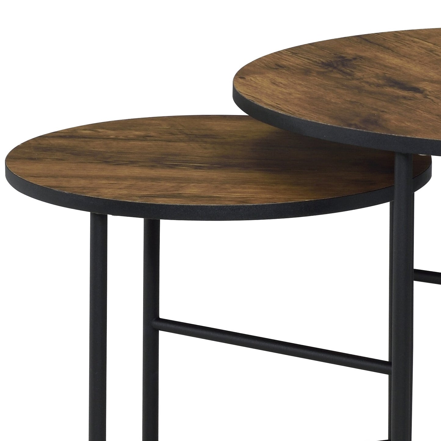 2 Piece Oak Nesting Coffee Table Set with Caster Wheels - 1st Choice Furniture Direct