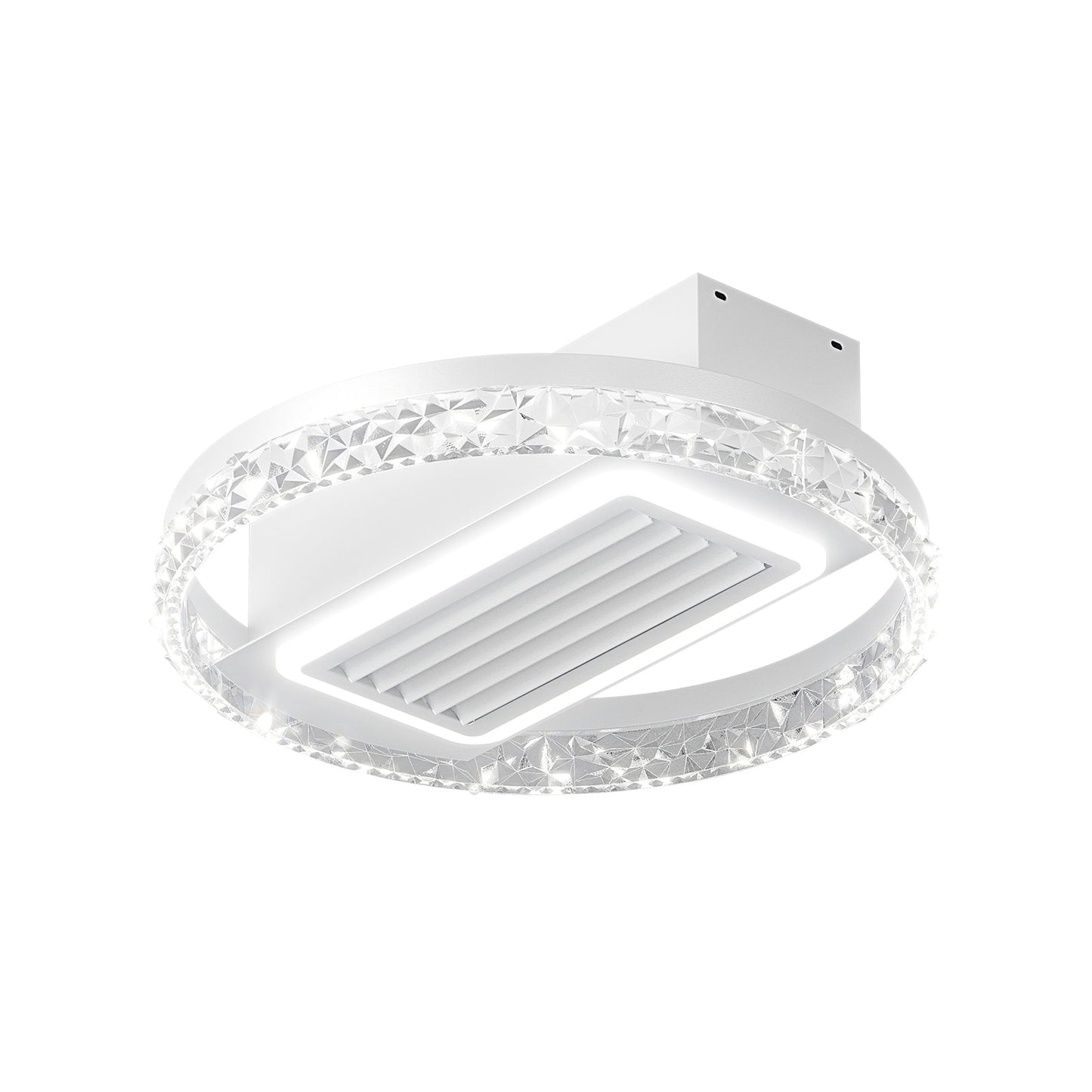 20' LED Bladeless Ceiling Fan Light with Remote Control – Modern Flush Mount Ceiling Lamp with Air Circulation and Adjustable Brightness for Living Room, Dining Room, or Bedroom - 1st Choice Furniture Direct