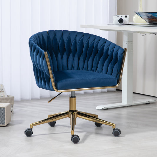 1st Choice Modern Design Vanity Swivel Adjustable Office Chair in Blue