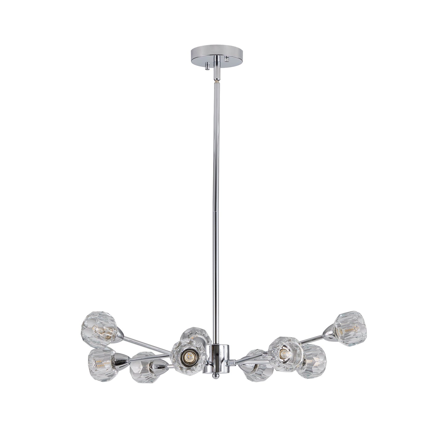28' Modern Crystal Chandeliers, 9 Lights Chrome Chandelier for Living Room Bedroom, Dining Room Chandelier Over Table, Kitchen Light Fixtures (Bulbs Not Included) - 1st Choice Furniture Direct