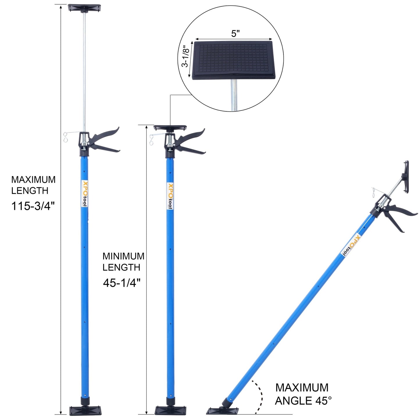 2Pack Adjustable Support Pole,Steel 3rd Hand Support System,Support Rod for Jacks Cargo Bars Drywalls,Cabinet Jacks for Installing Cabinets,Extends from 45 to 114 Inch ,with carrry bag - 1st Choice Furniture Direct