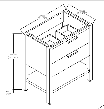 30 Inch Bathroom Vanity Plywood With 2 Drawers (Only Vanity ,without Basin) - BVB01030IMO - 1st Choice Furniture Direct