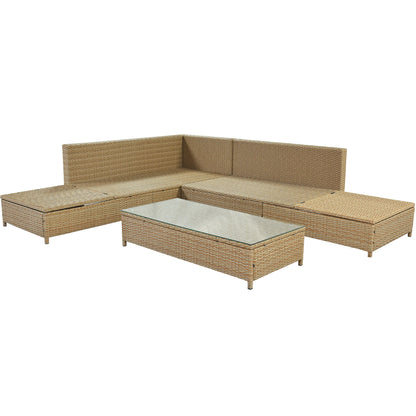 1st Choice  3-Piece All-Weather Sofa Set with Tempered Glass Table