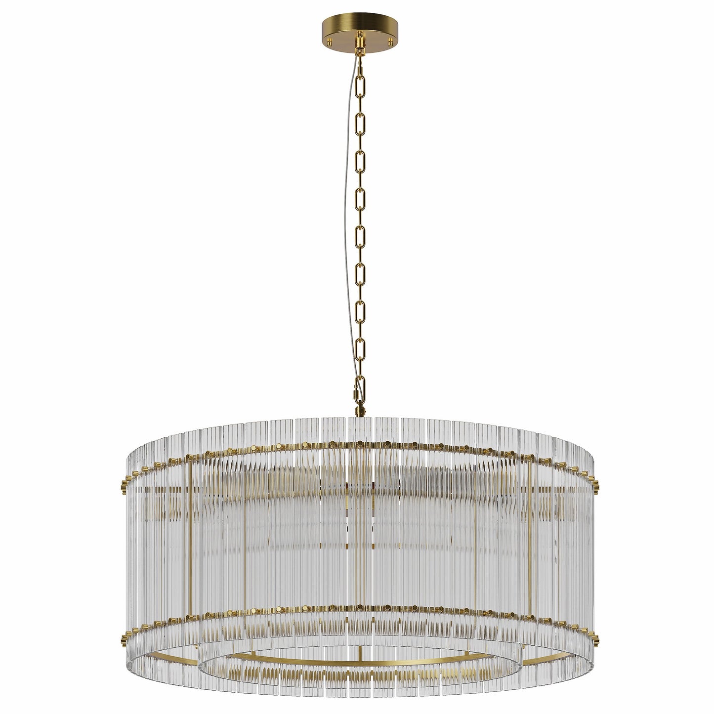 37' Modern Gold Round Chandelier,2 - Tier 8 - Light Water Ripple Crystal Glass Chandeliers,for Dining Room,Living Room,Bedroom,High Ceiling,Foyer Entryway,Luxury Chandelier - 1st Choice Furniture Direct
