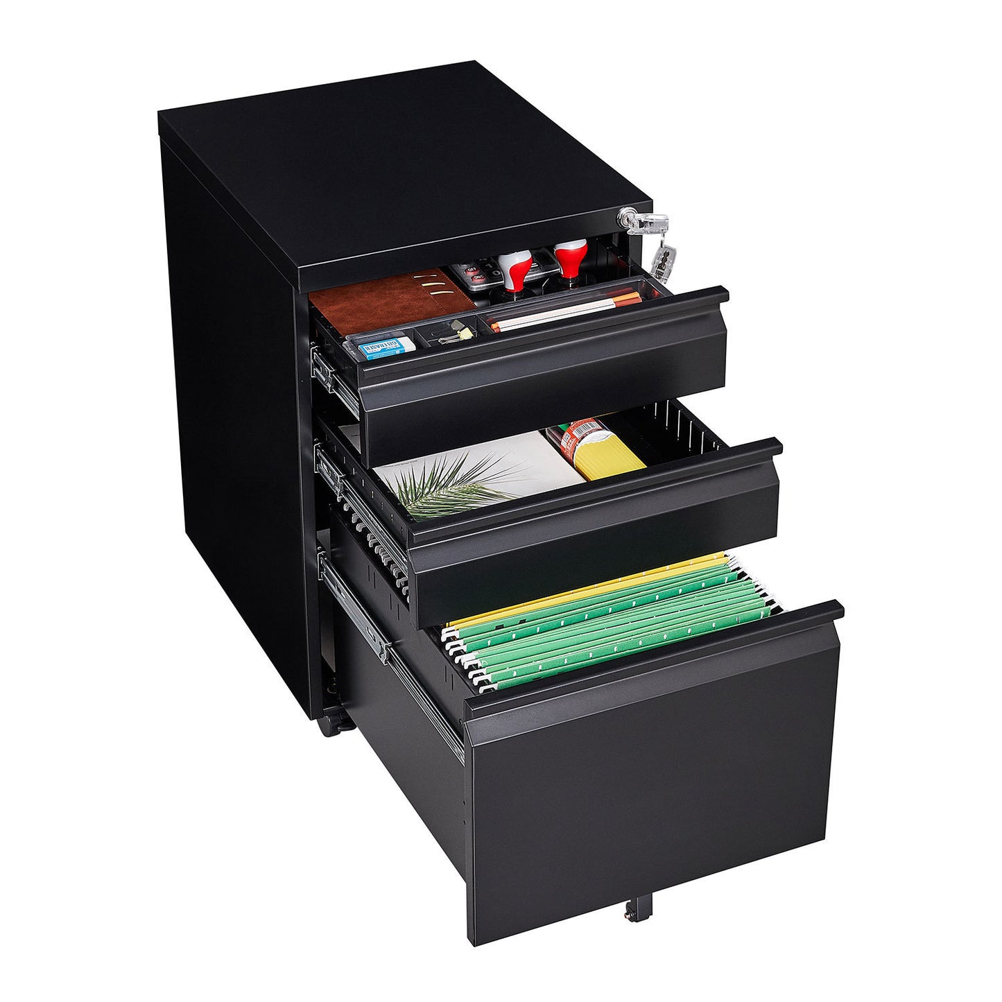 1st Choice 3-Drawer Mobile File Cabinet with Lock Office Storage Filing Cabinet