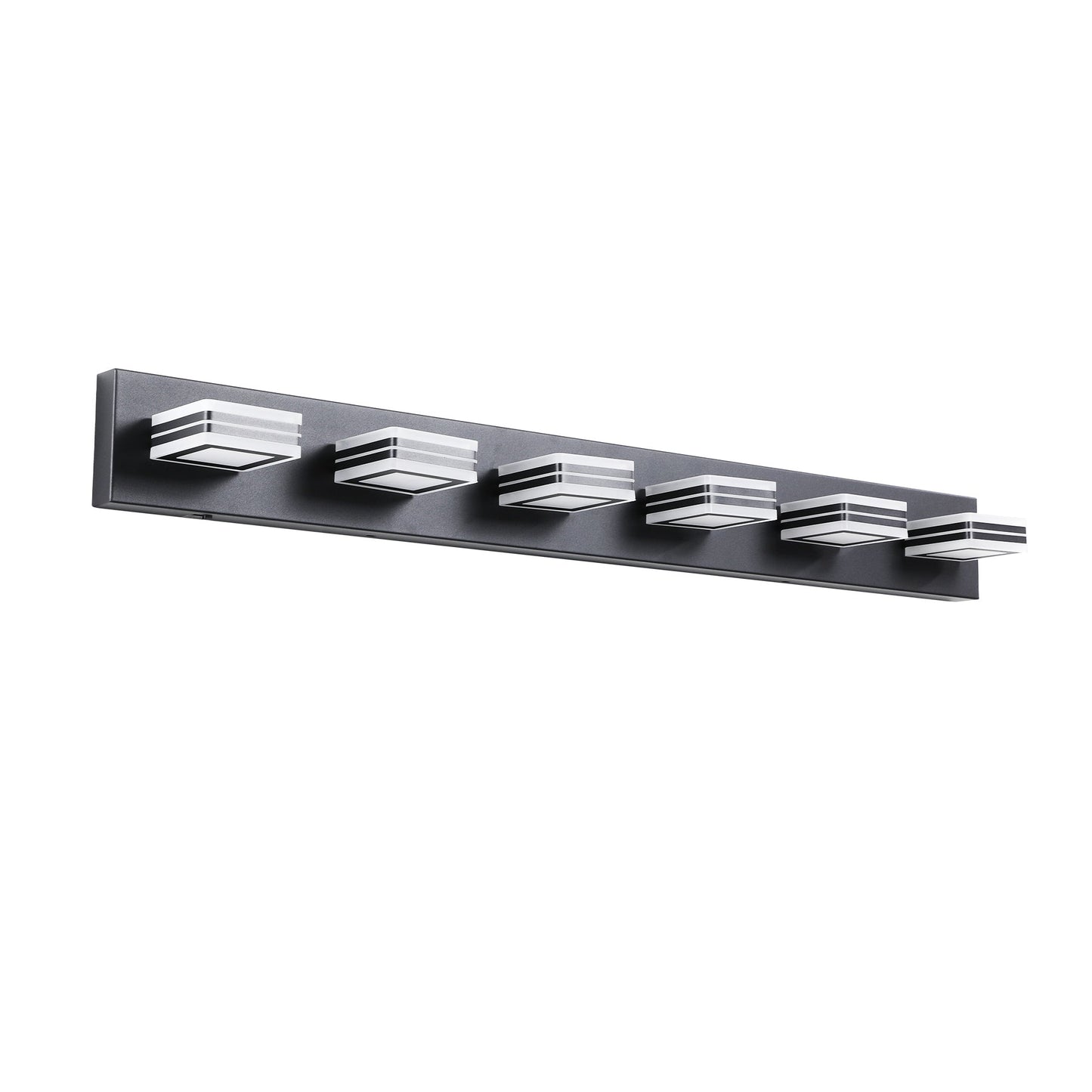 40' Modern 6 - Light LED Vanity Light - Sleek Bathroom Wall Fixture, Iron & Acrylic, Dimmable & Energy - Efficient, Ideal for Mirror Lighting - 1st Choice Furniture Direct