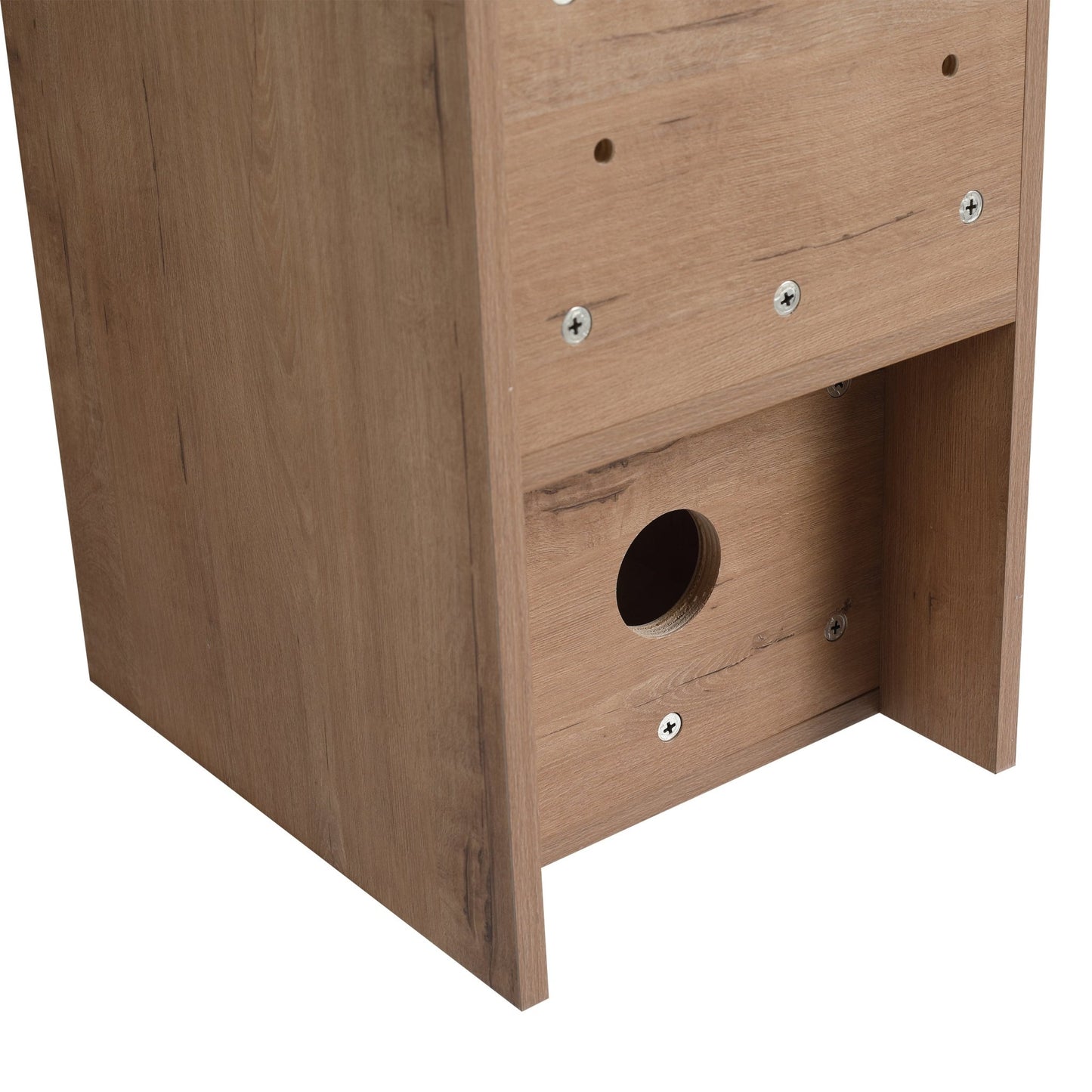 40'' Wall-Mounted Bathroom Vanity with White Ceramic Sink and Storage Shelves & 1-Soft-Close Door, KD-Packing, Plywood - 1st Choice Furniture Direct