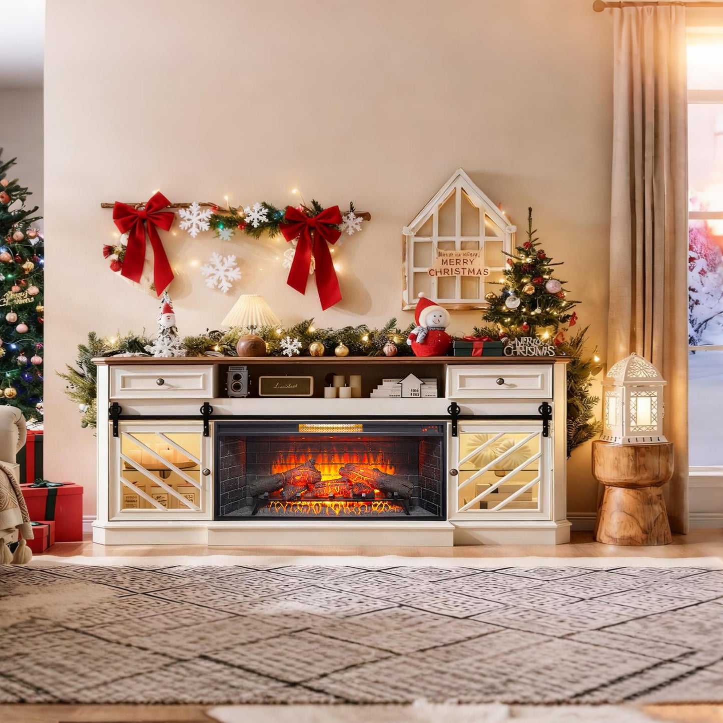 42 inch Infrared Electric Fireplace with Removable Trim kit Insert, Touch Panel Home Decor Heater - 1st Choice Furniture Direct