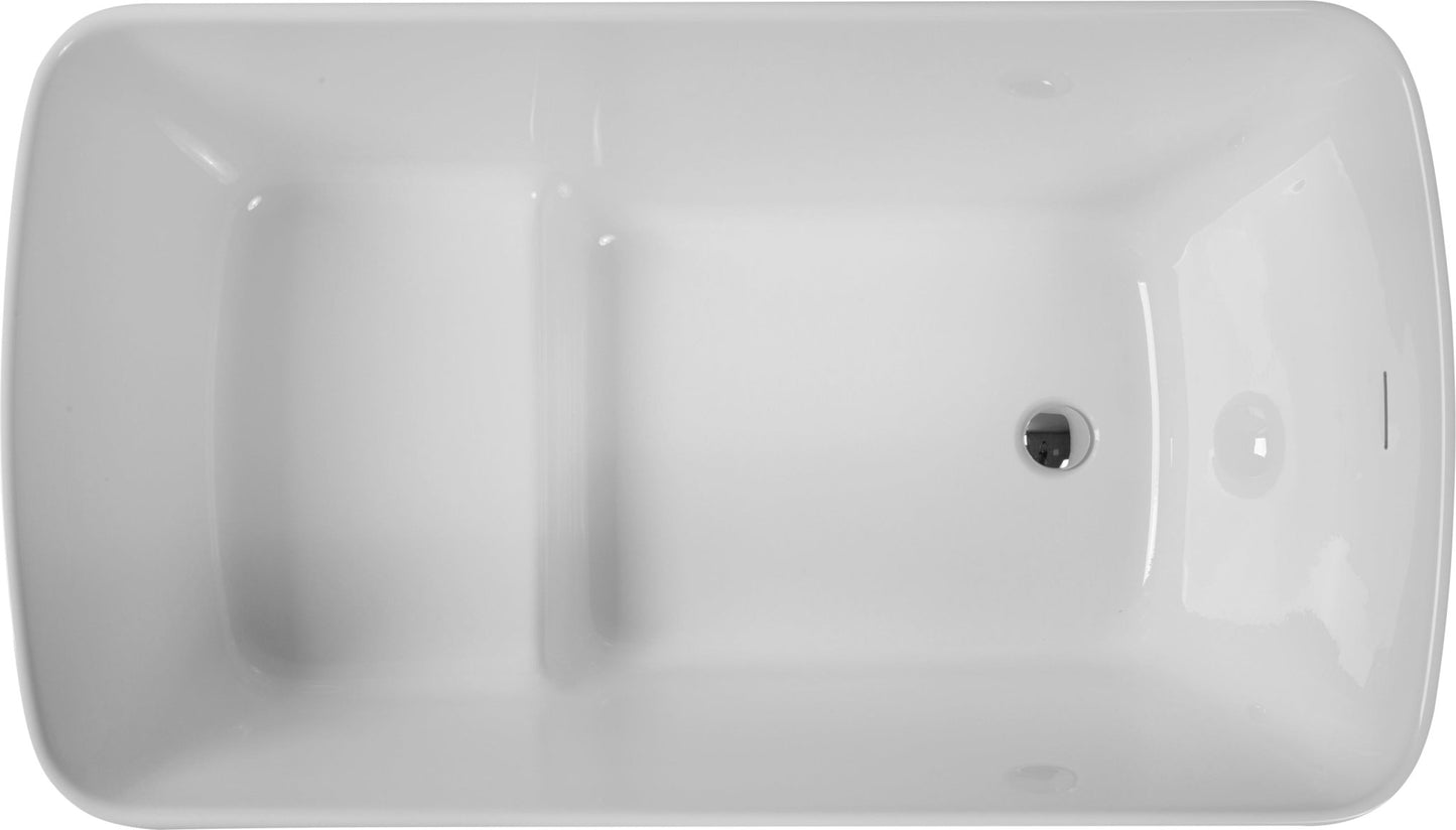 49'' x 28'' Acrylic Freestanding Soaking Bathtub, Square - shape Japanese Soaking Hot Tub, Sit - In Design with Chrome Overflow and Drain, Available for Express Delivery, Glossy Black 23AMA - 49B - 1st Choice Furniture Direct