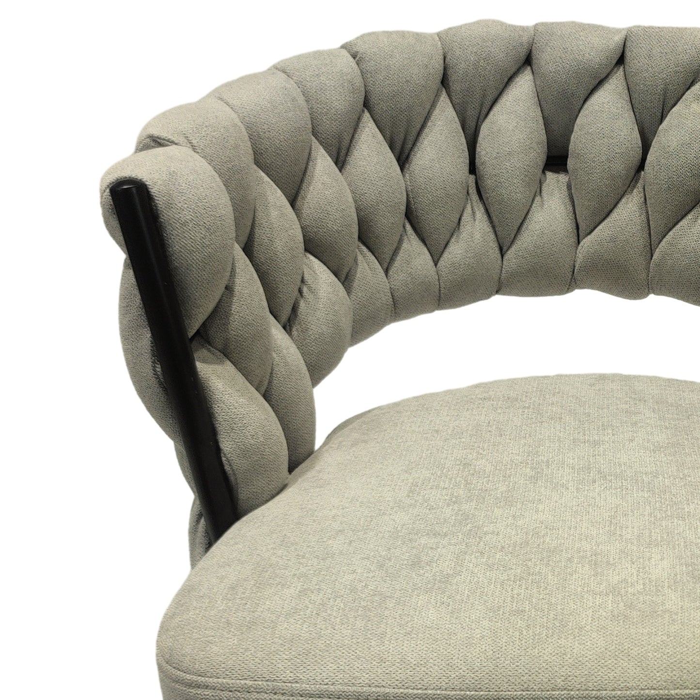 1st Choice Luxurious Grey Linen Swivel Bar Stools with Back Footrest