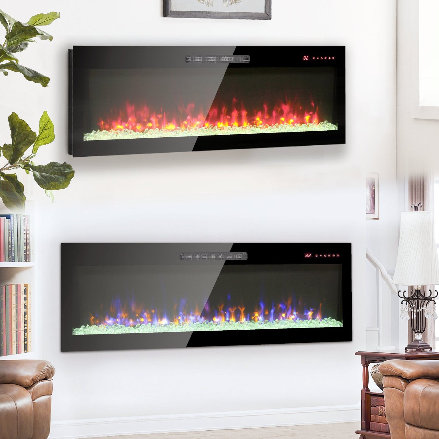 50 Inch Electric Fireplace Wall Mounted with Remote Control - 1st Choice Furniture Direct