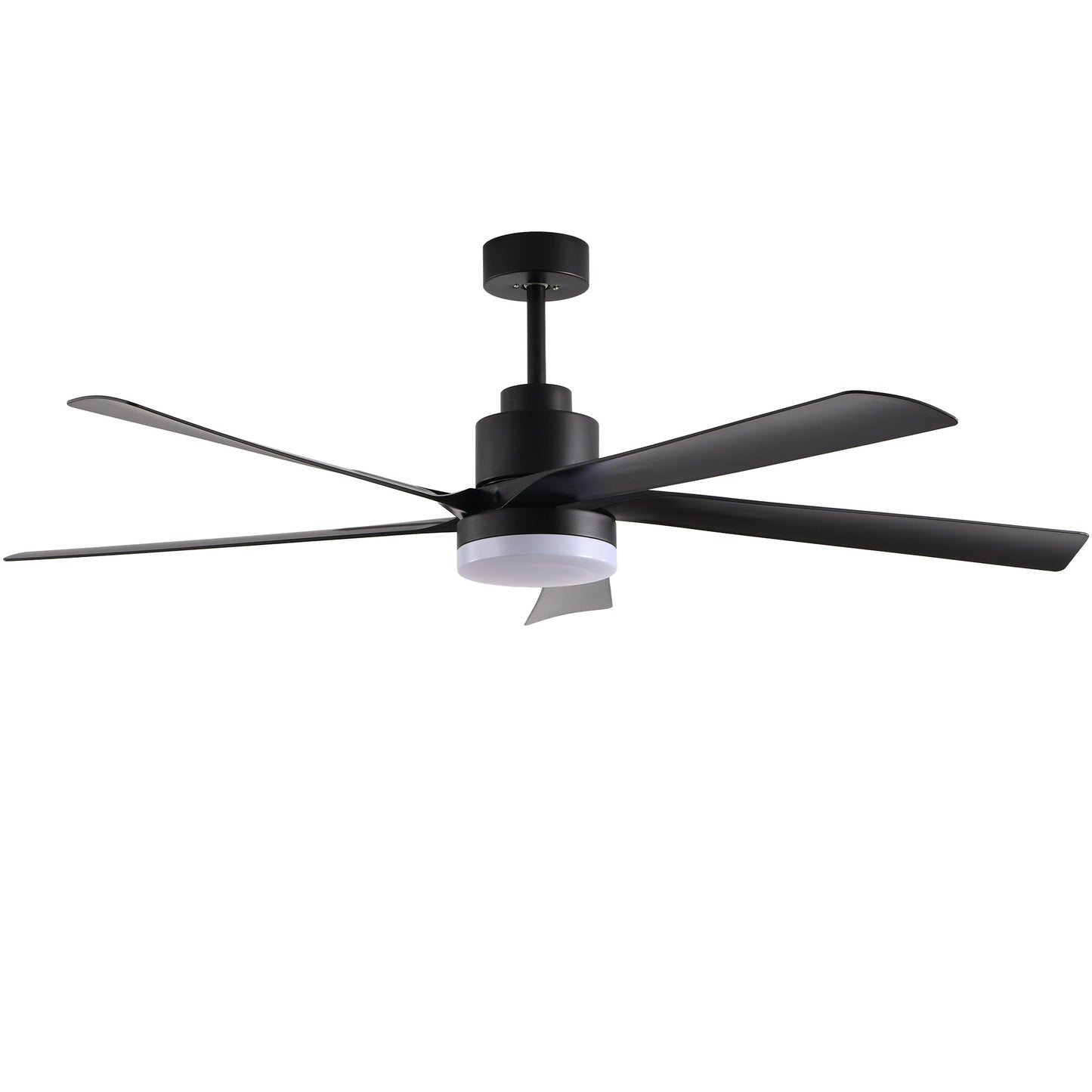 65 Inch Black Ceiling Fan with Light, 5 - Blade Dimmable LED Ceiling Fan with Remote Control, Modern Quiet Design for Living Room and Bedroom (Silent/6 - Speed/Reversible/DC Motor) - 1st Choice Furniture Direct
