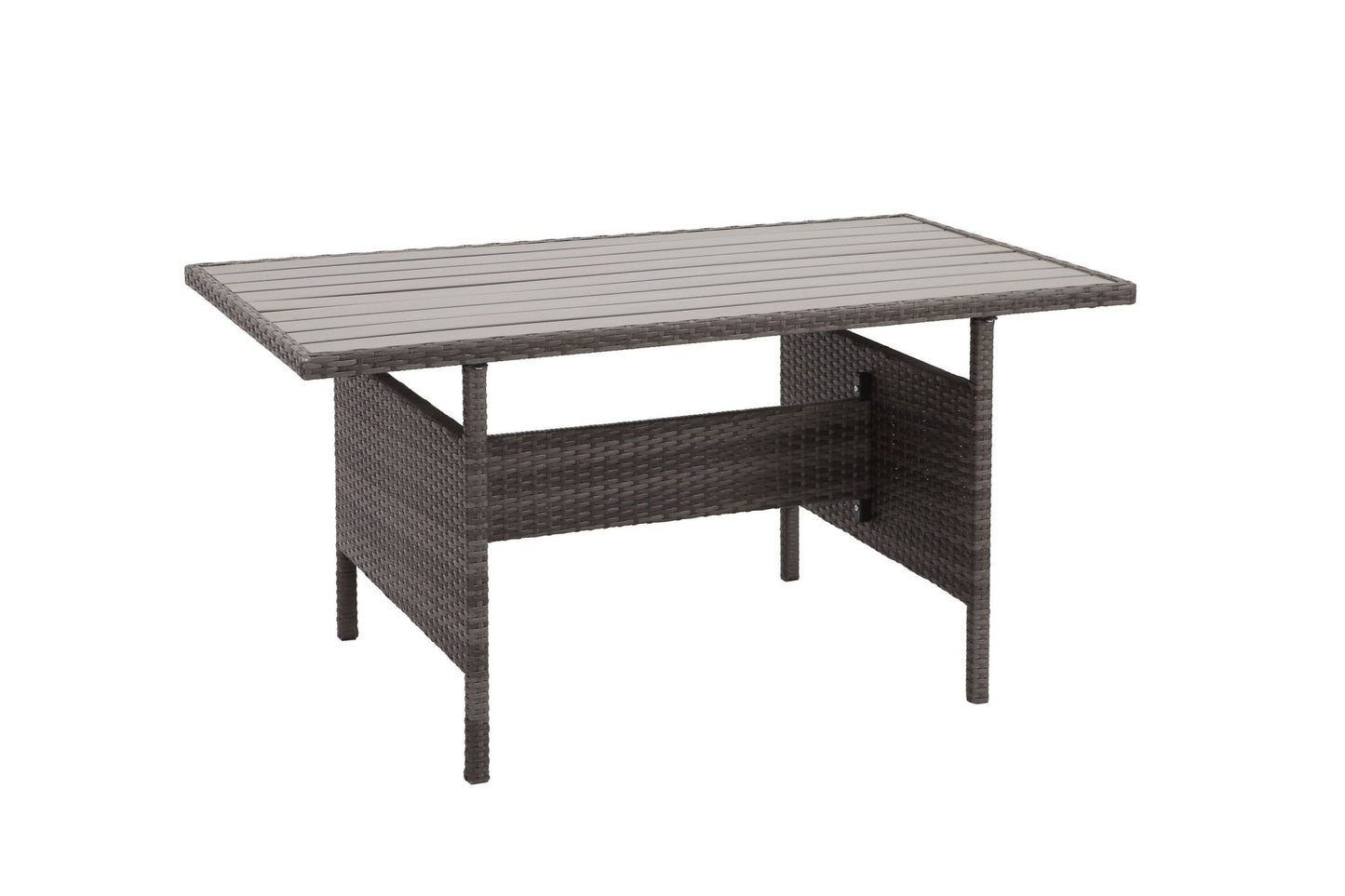 7 - Pieces PE Rattan Wicker Patio Dining Sectional Cusions Sofa Set with Grey cushions - 1st Choice Furniture Direct