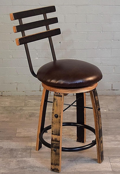 William Sheppee Whiskey Barrel Bar and Counter Stools 30" & 26" Seat