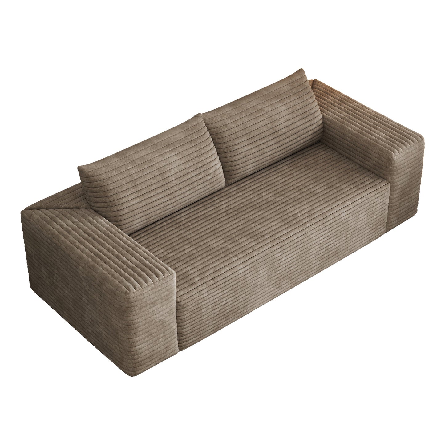 78.8' 3Setaser Sofa,Corduroy Fabric,Deep Seat Couches,Comfy Loveseat Sofa,No Assembly,1pcs for Living room, Bedroom,Conference room ,Apartment,Camel - 1st Choice Furniture Direct