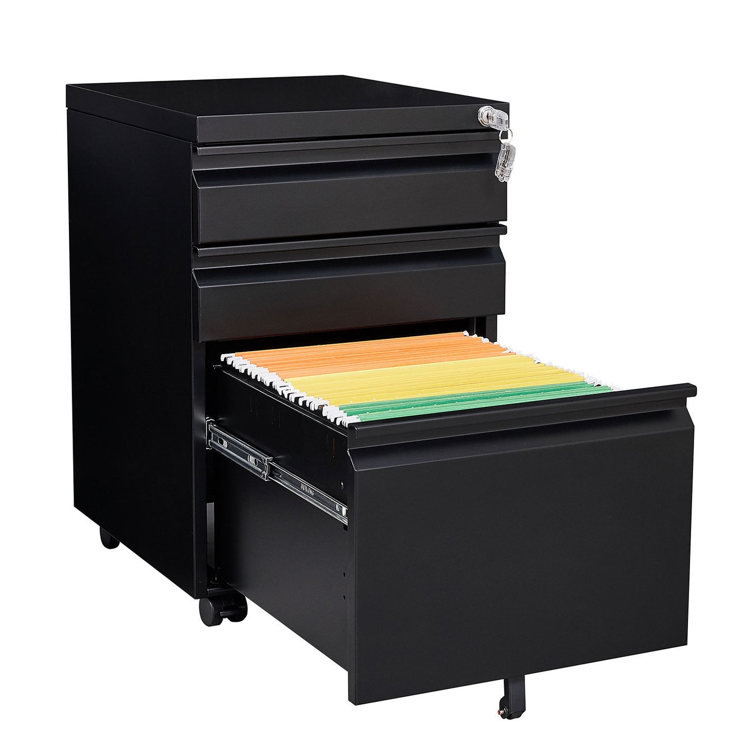 1st Choice 3-Drawer Mobile File Cabinet with Lock Office Storage Filing Cabinet