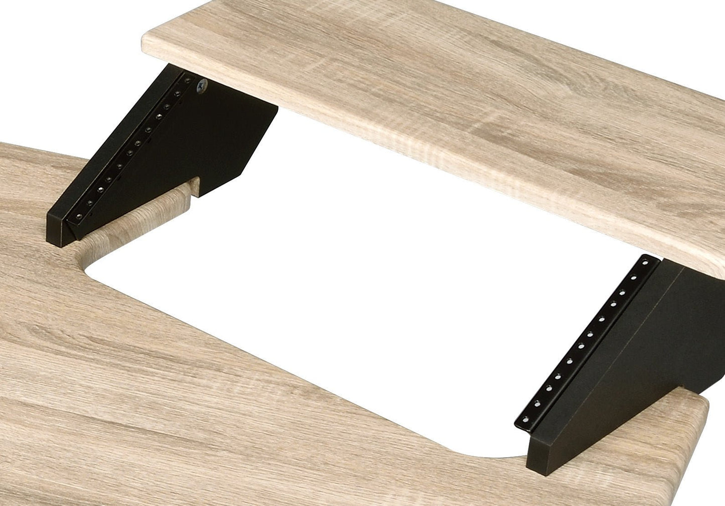 83' Eleazar Natural Oak Finish Music Recording Studio Desk - 1st Choice Furniture Direct