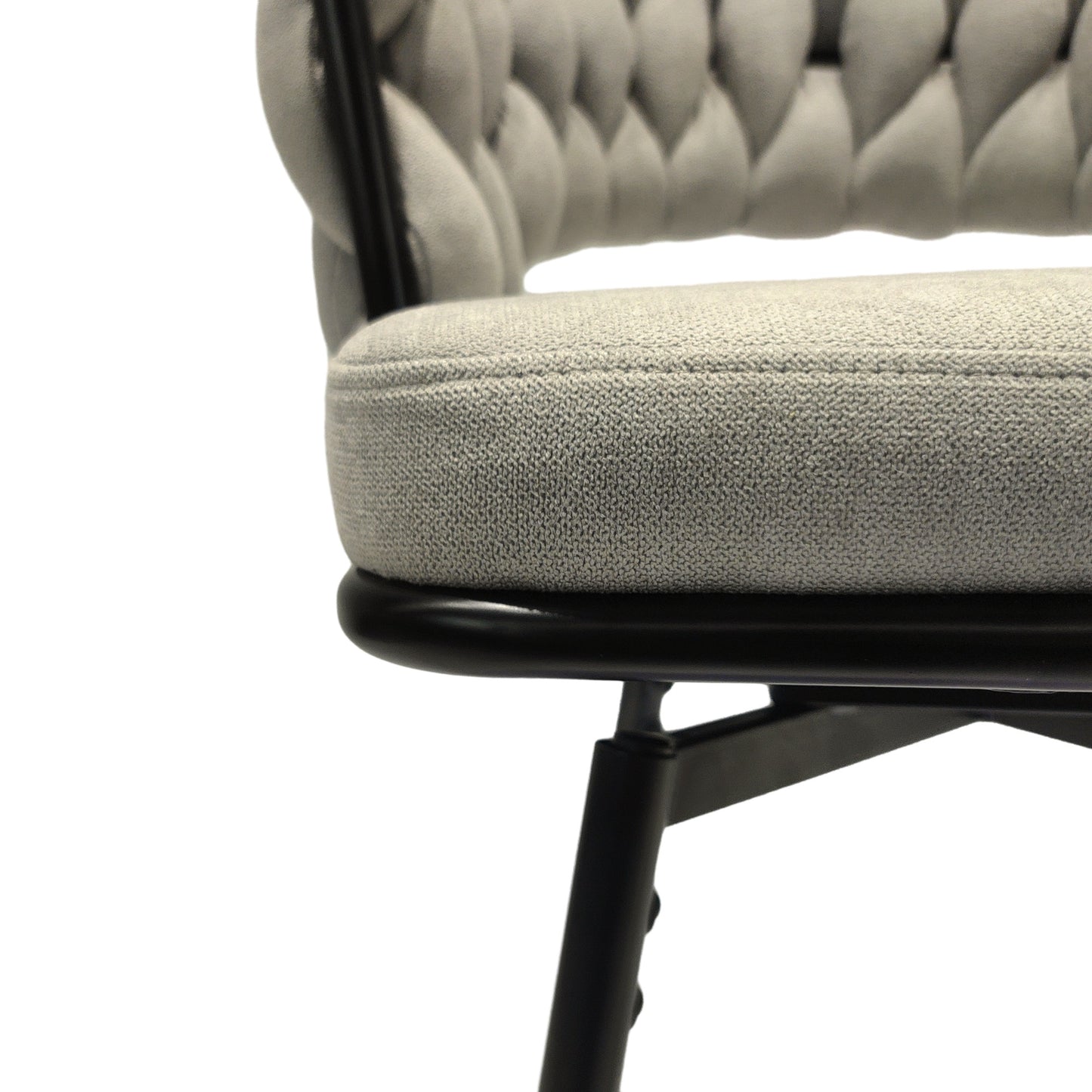 1st Choice Luxurious Grey Linen Swivel Bar Stools with Back Footrest