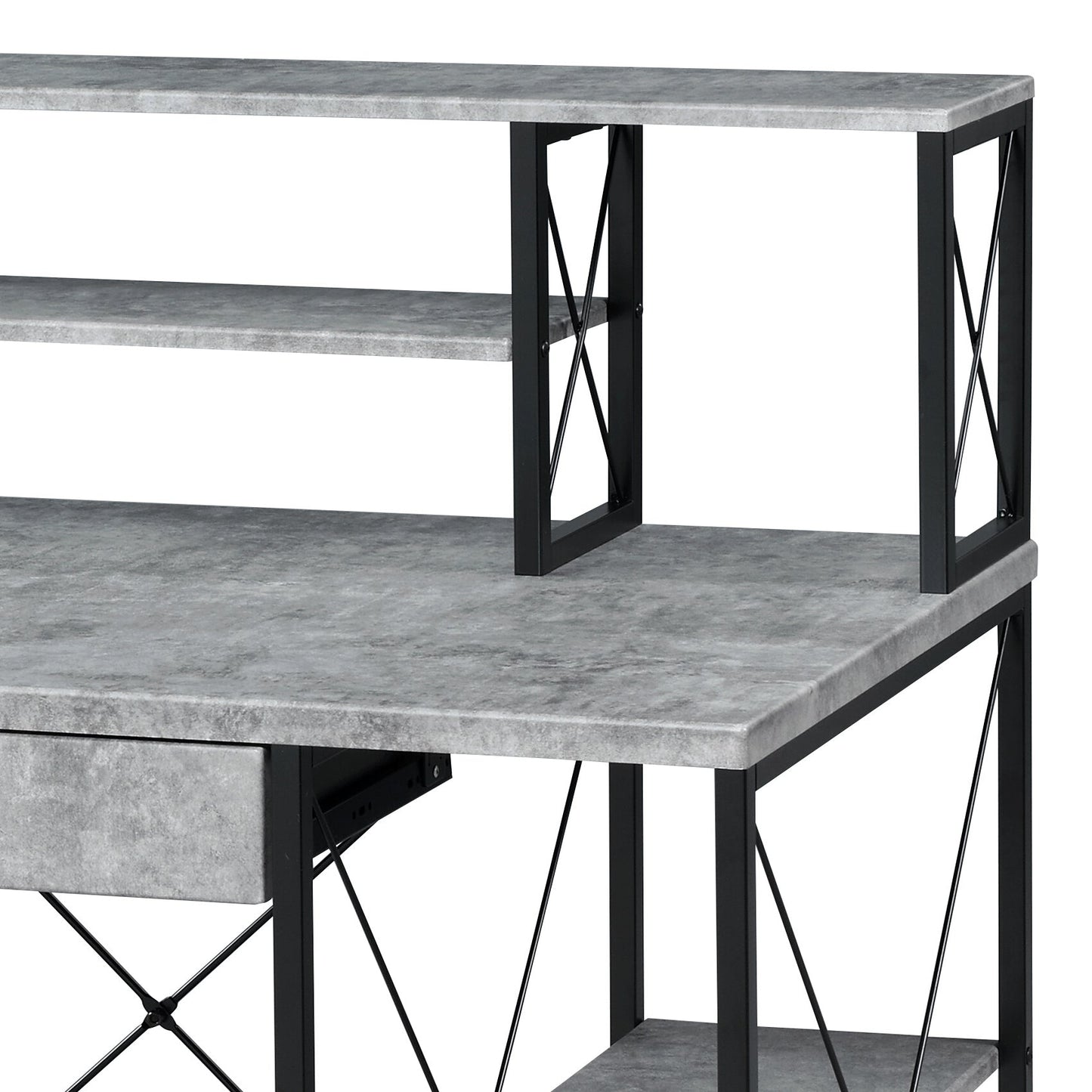 Amiel All Purpose Gray Finish Writing Desk - 1st Choice Furniture Direct