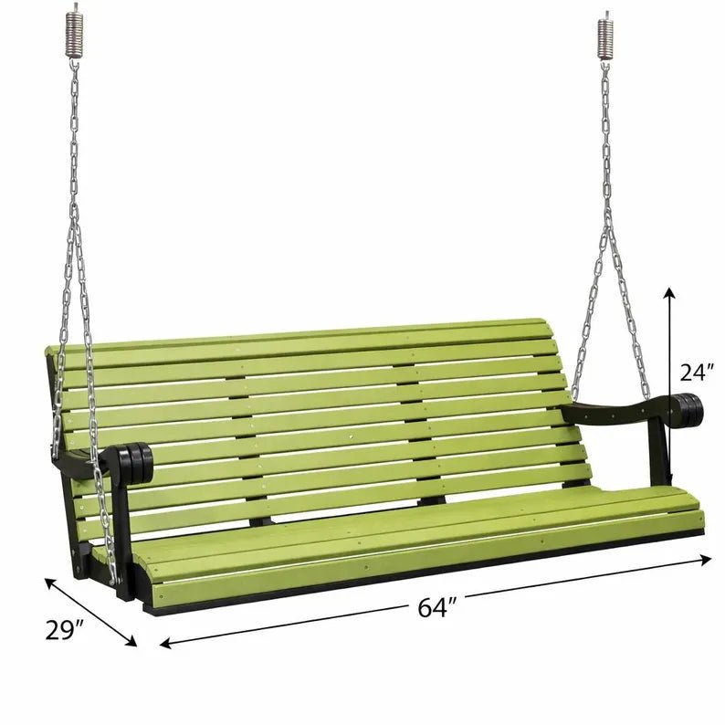 Amish Handcrafted Poly Porch Swing 64 Inch Outdoor Swing - 1st Choice Furniture Direct