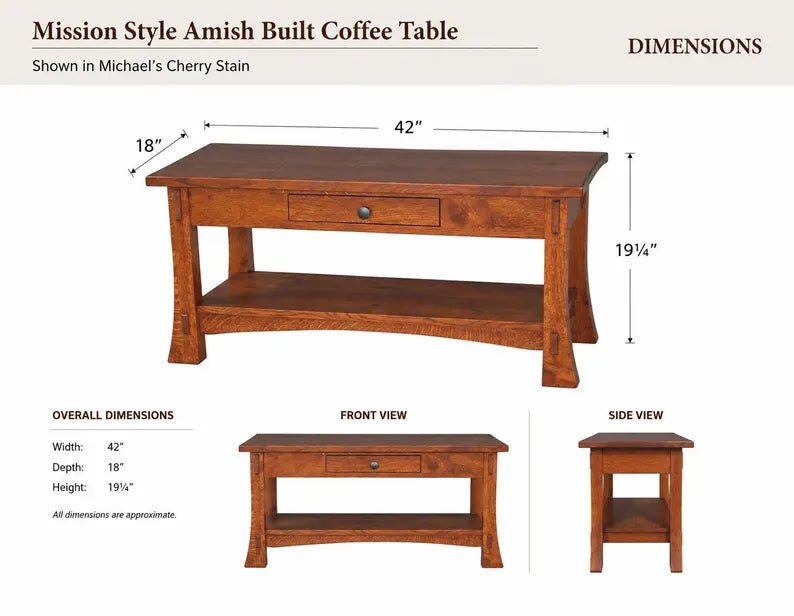 Amish Mission Style Coffee Table and End Table Set - 1st Choice Furniture Direct
